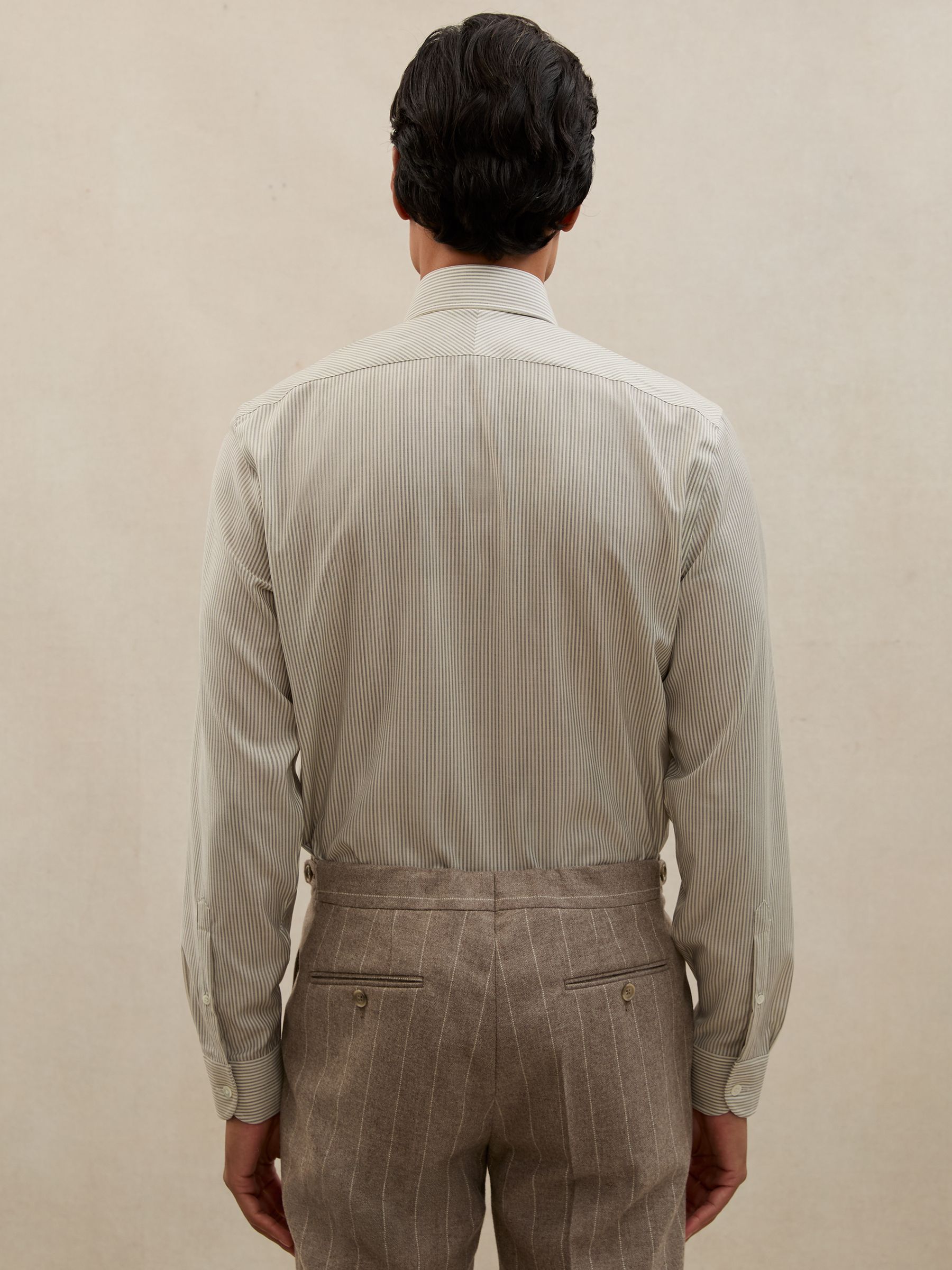 Atelier Pinstripe Regular-Fit Shirt in White/Navy - image 5