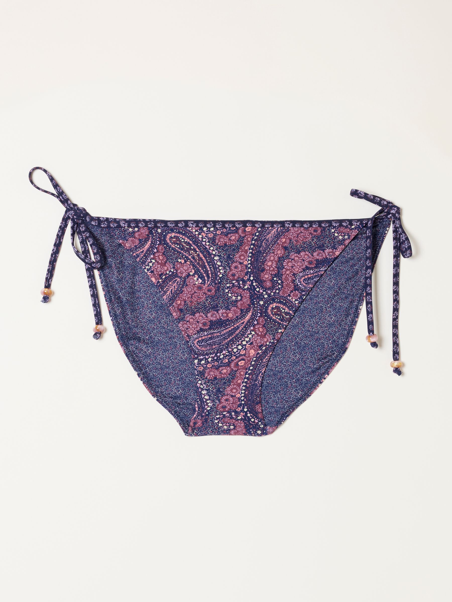 Rue Purple Paisley Tie Side Bikini Bottoms - Image 1 of 1