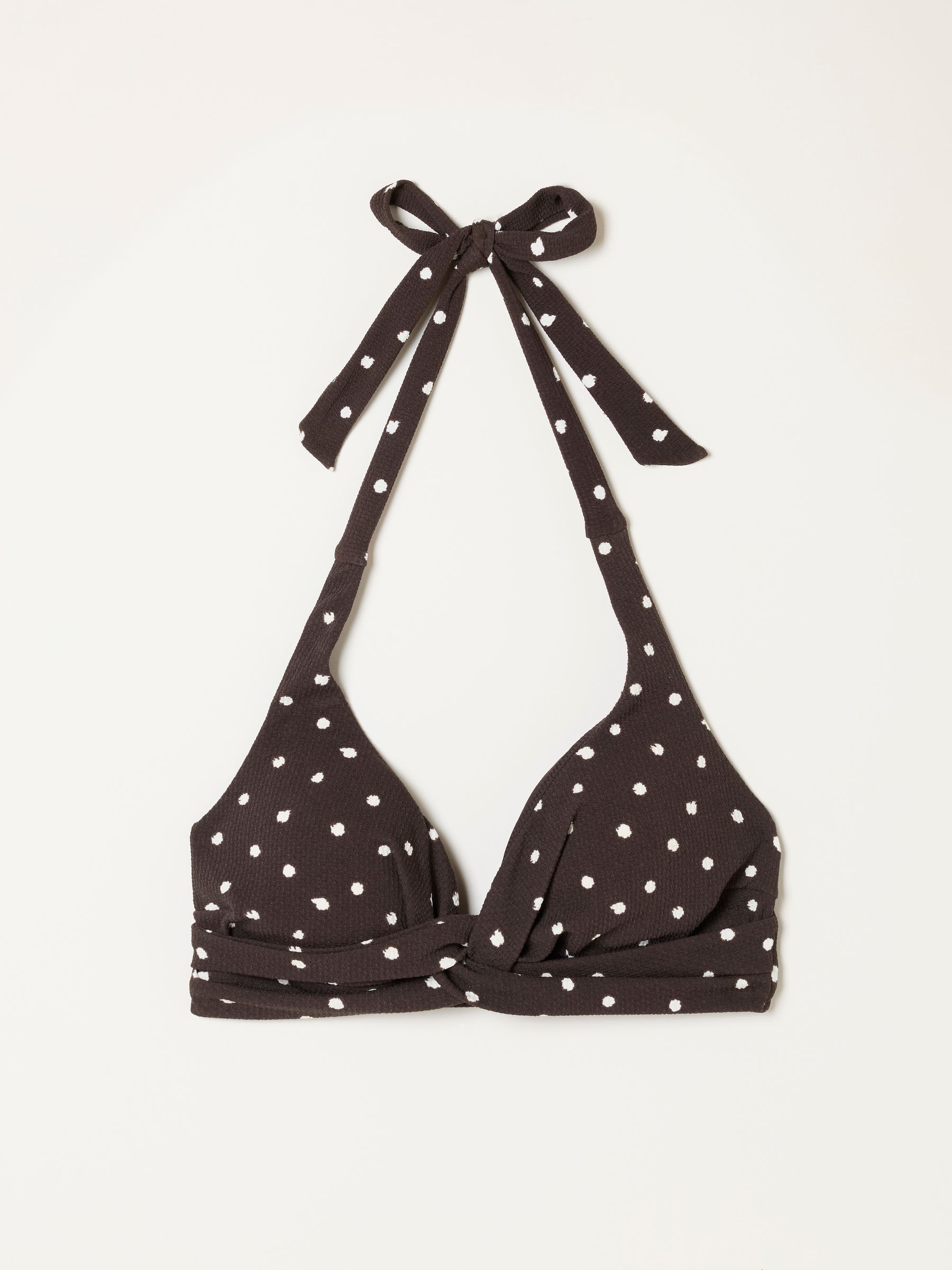 Chocolate Brown Polka Dot Bikini Top - Image 6 of 6