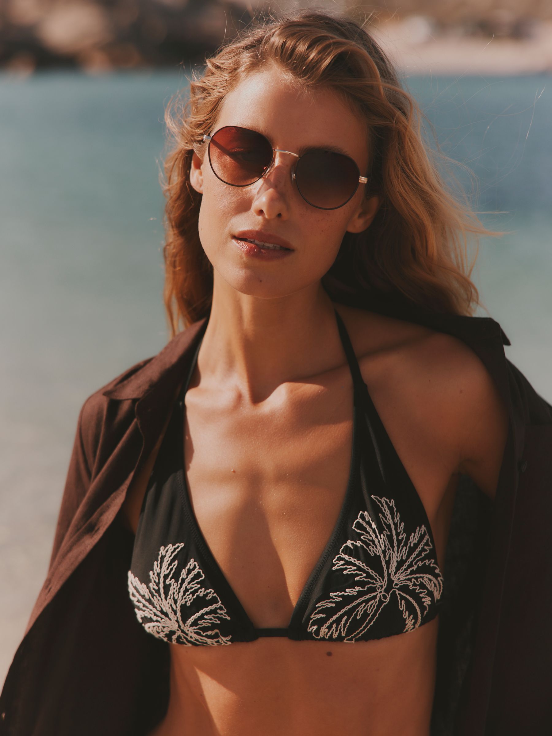 Maci Black Cornelli Triangle Bikini Top - Image 1 of 5