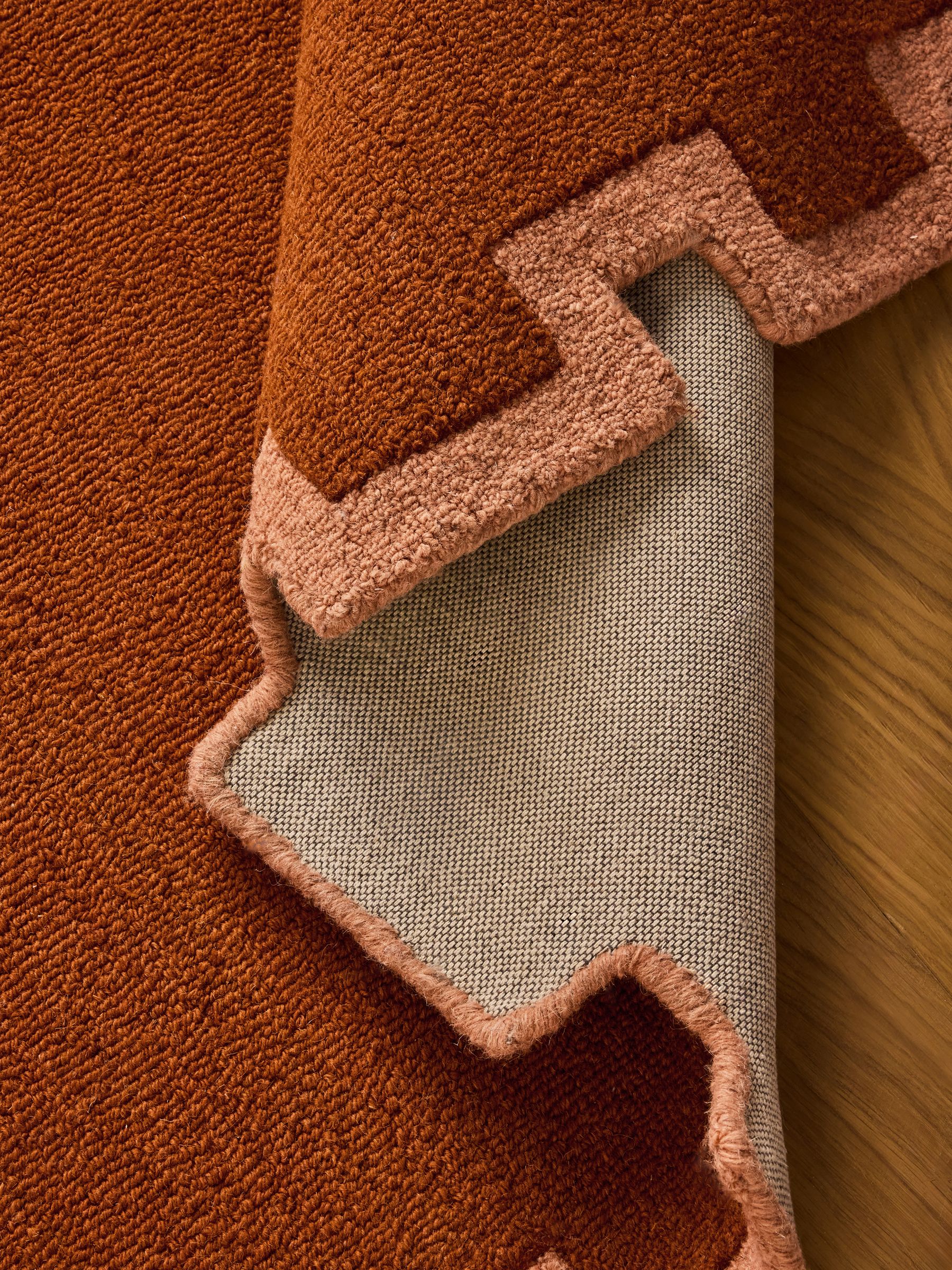 Brodie Border Wool Tufted Rug in Brown - Image 4 of 4