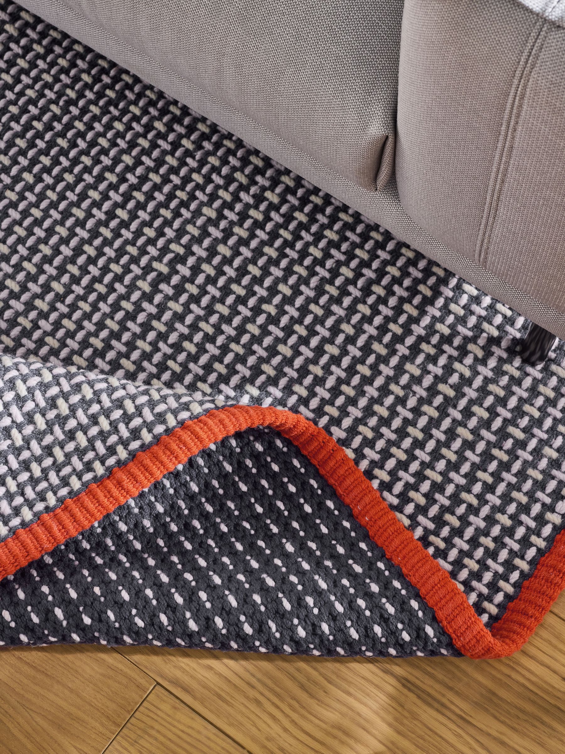 Haden Textured Flatweave Rug in Blue - Image 4 of 5