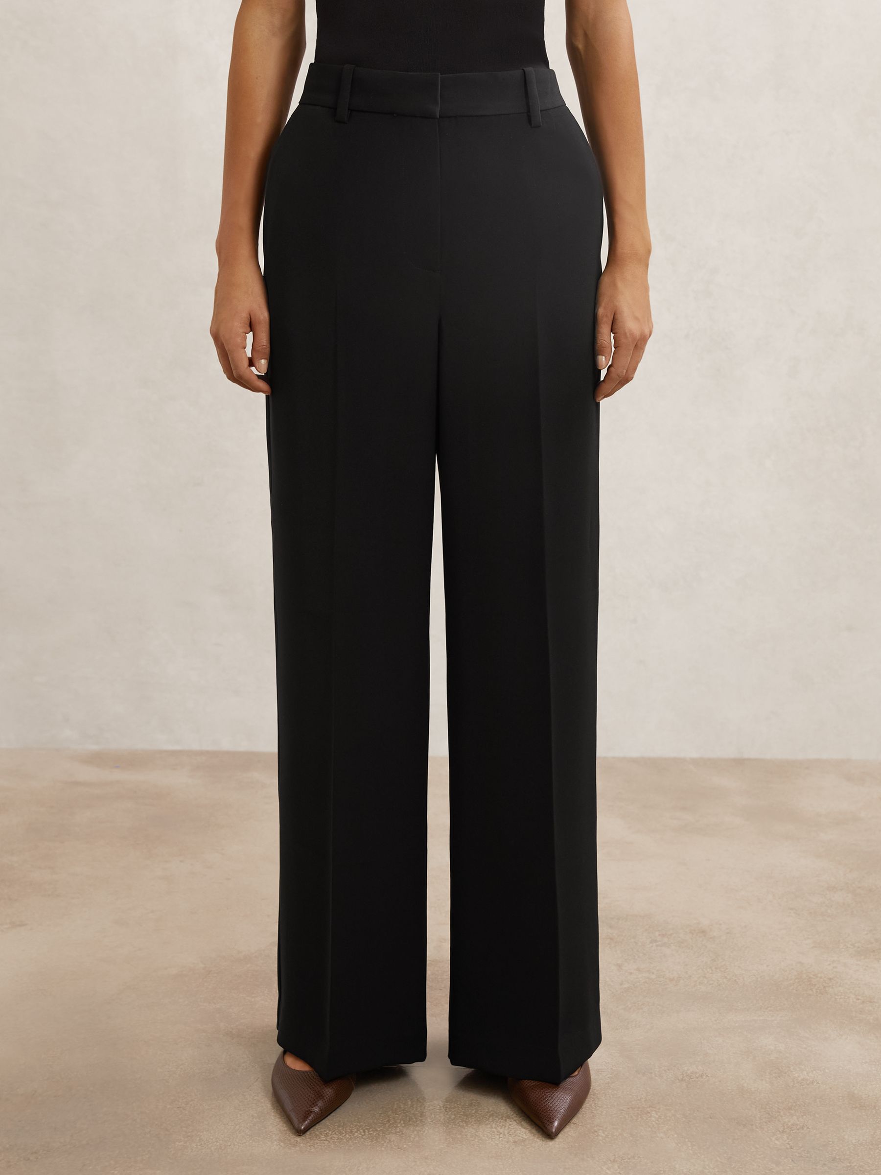 Tailored-Hose mit weitem Schnitt am Bein, Schwarz - Bild 3 von 6