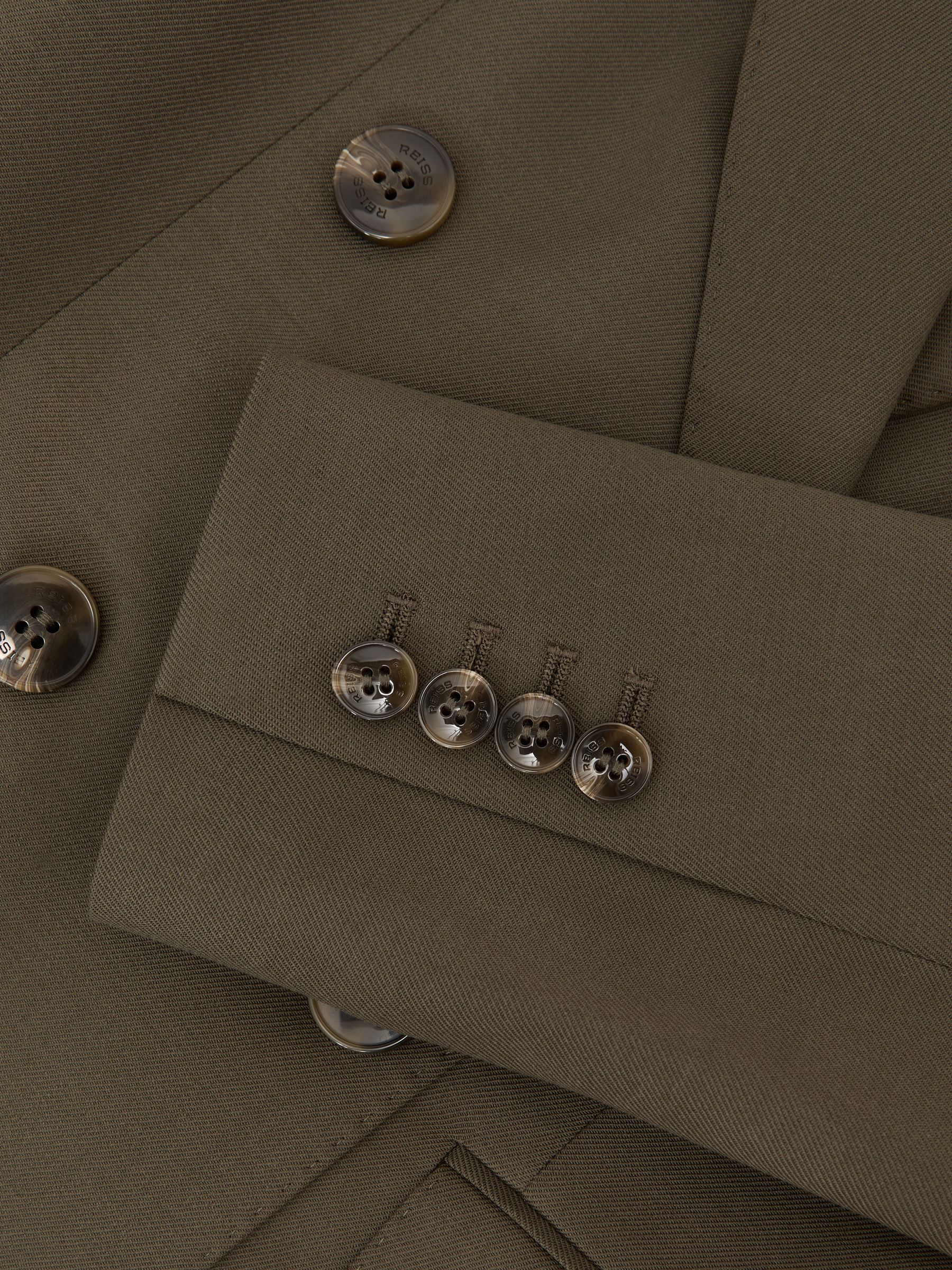 Wool-Blend Double-Breasted Suit Blazer in Green - image 3