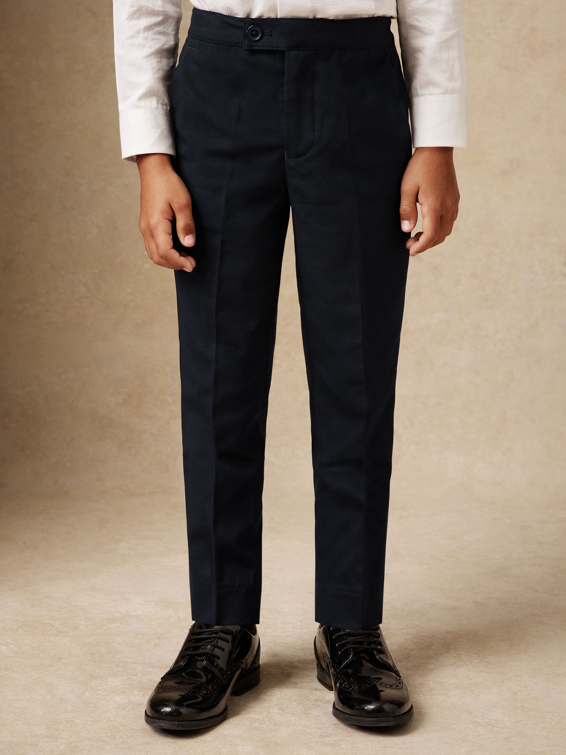13-14 yrs Tuxedo Satin Stripe Trousers in Navy - Image 3 of 5