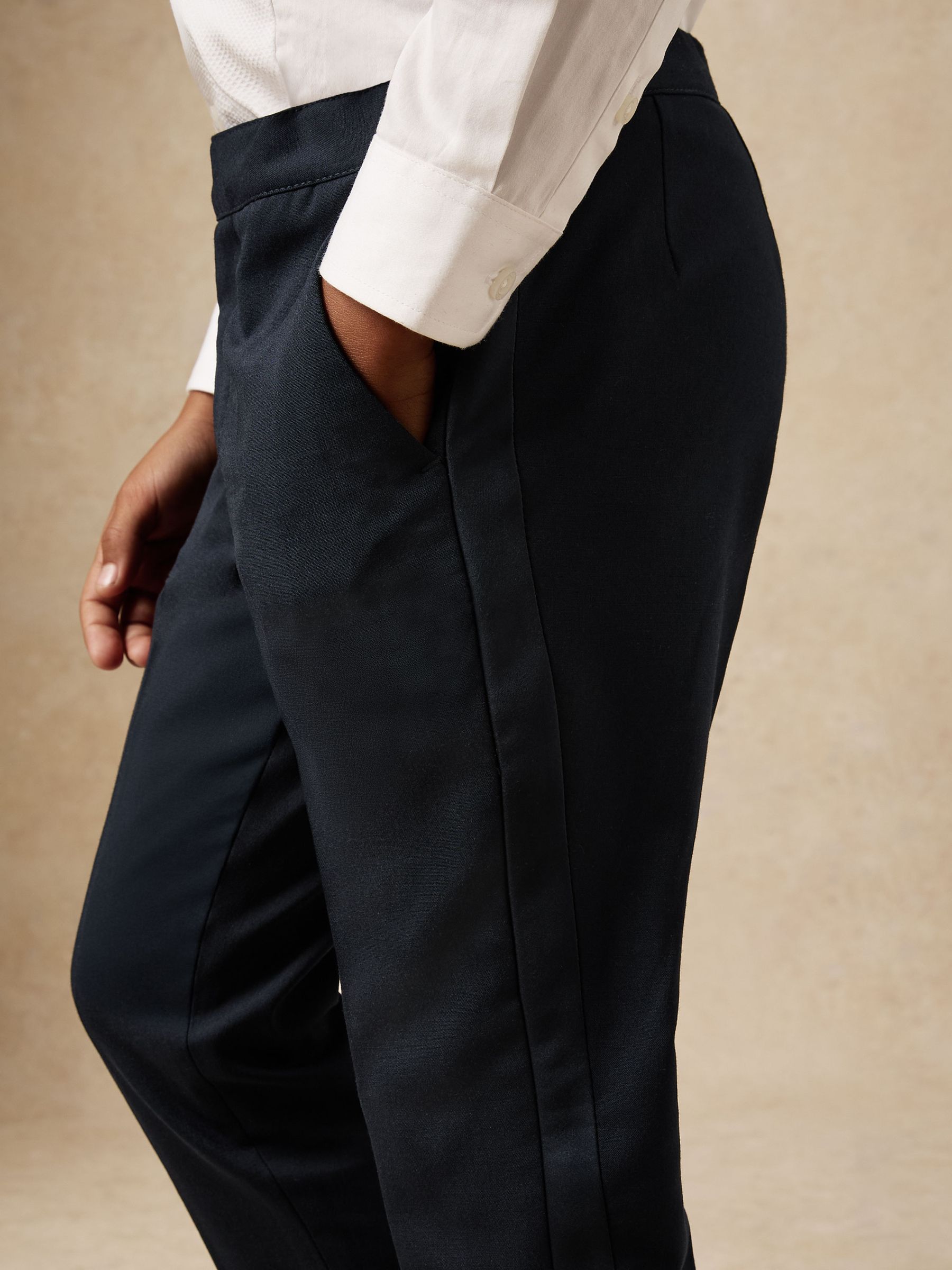 13-14 yrs Tuxedo Satin Stripe Trousers in Navy - Image 4 of 5