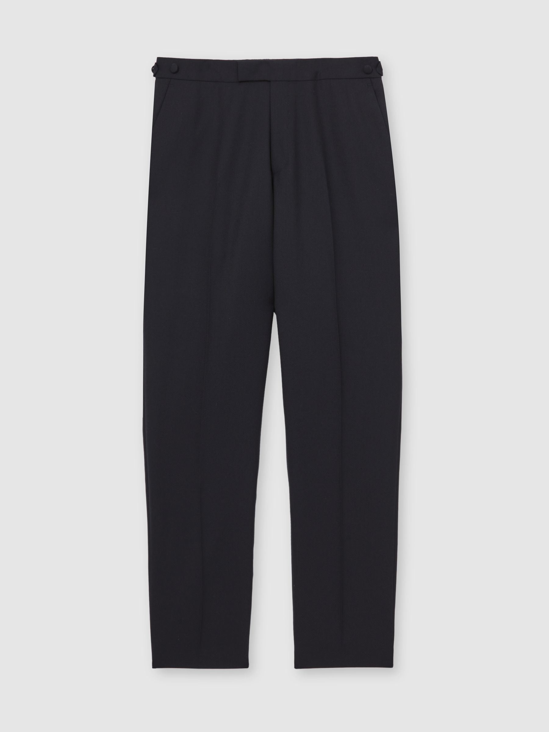 Wool-Blend Jacquard Tuxedo Trousers Tailored-Fit in Navy - Image 2 of 7