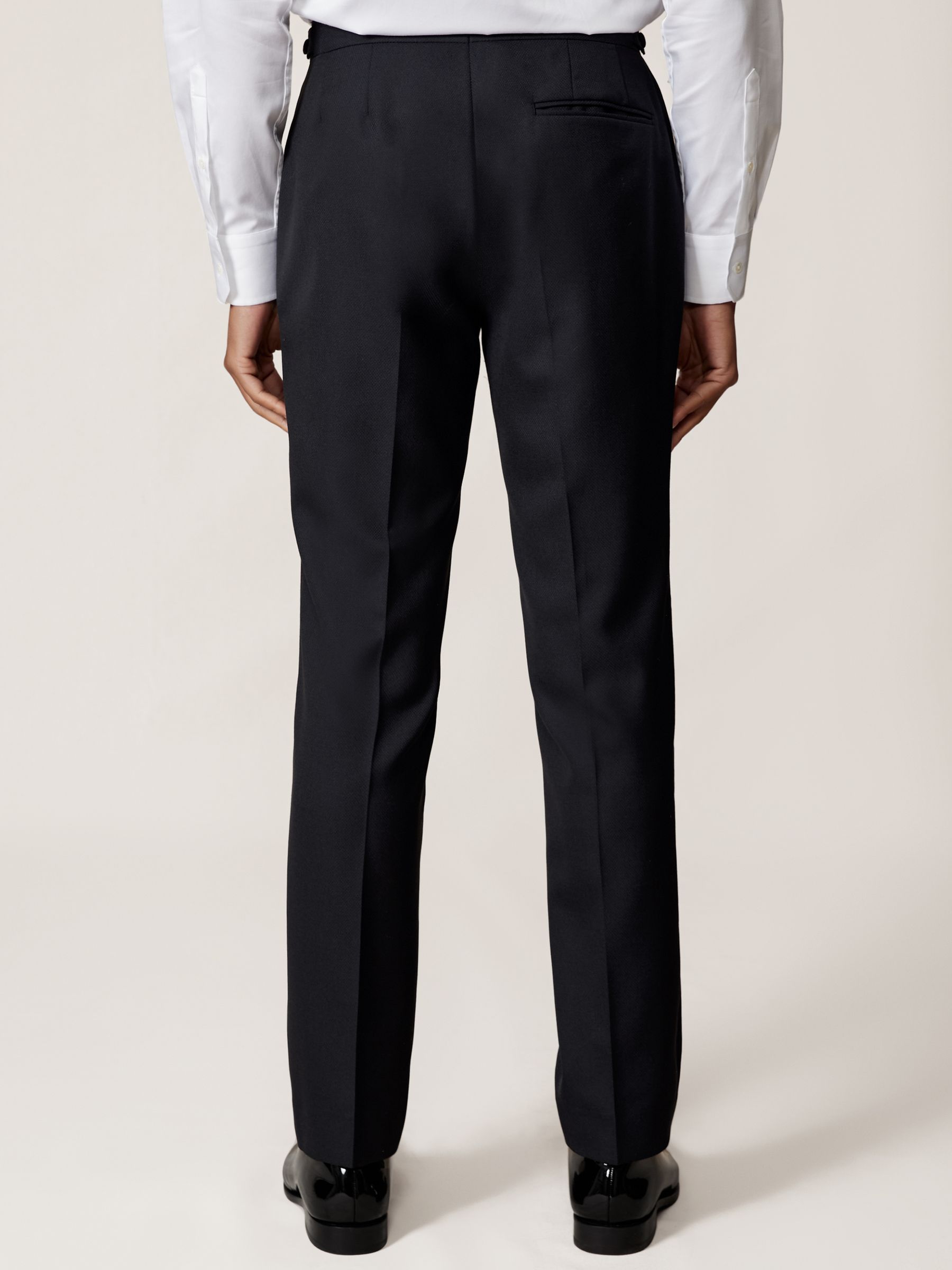 Wool-Blend Jacquard Tuxedo Trousers Classic-Fit in Navy - image 5