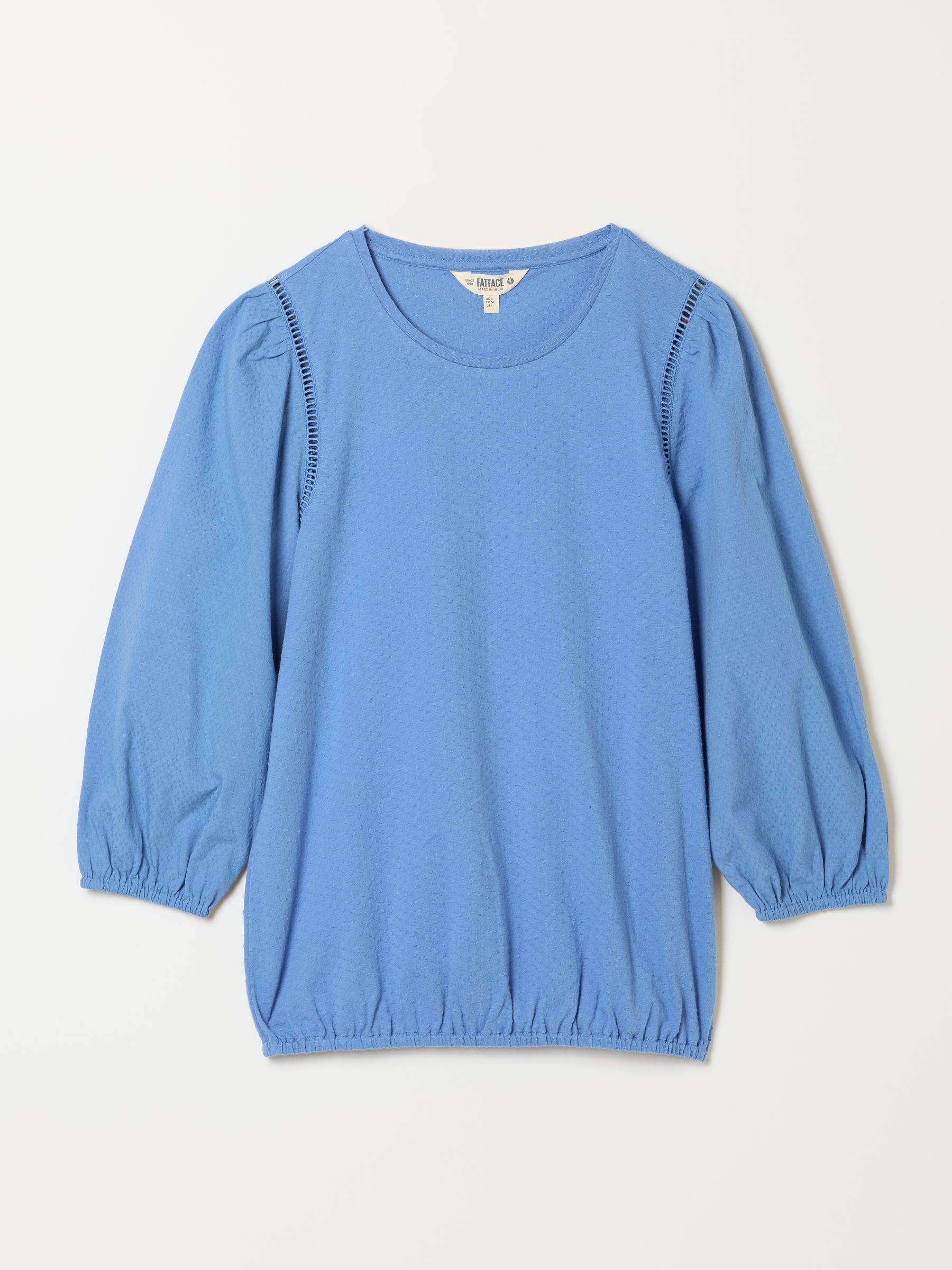 Cassie Blue Woven Jersey Mix Top - Image 5 of 5