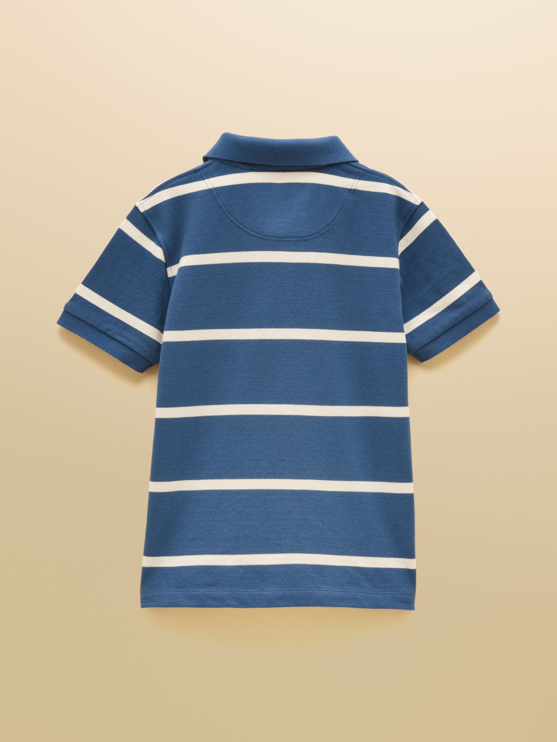 Boys' Woody Ink Blue & White Striped Cotton Polo Shirt - Image 2 of 5