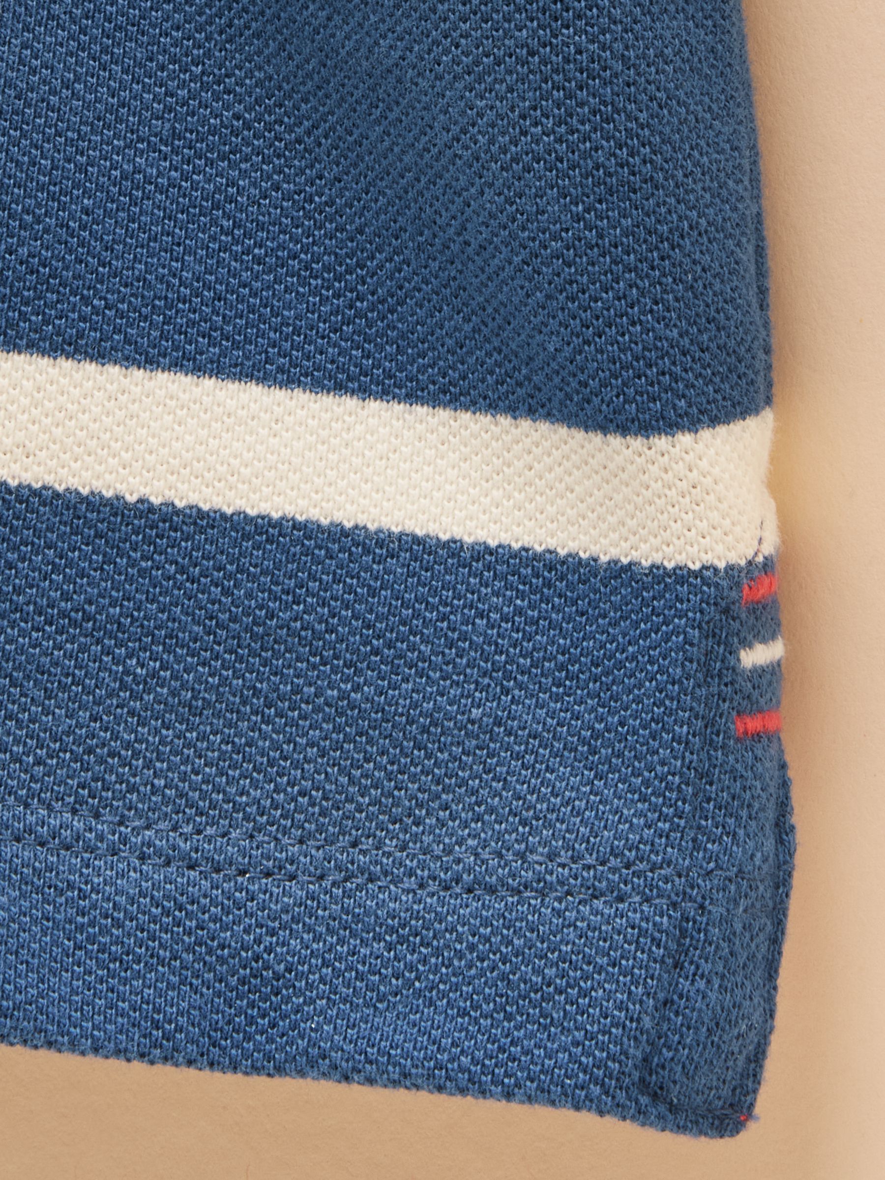 Boys' Woody Ink Blue & White Striped Cotton Polo Shirt - Image 5 of 5