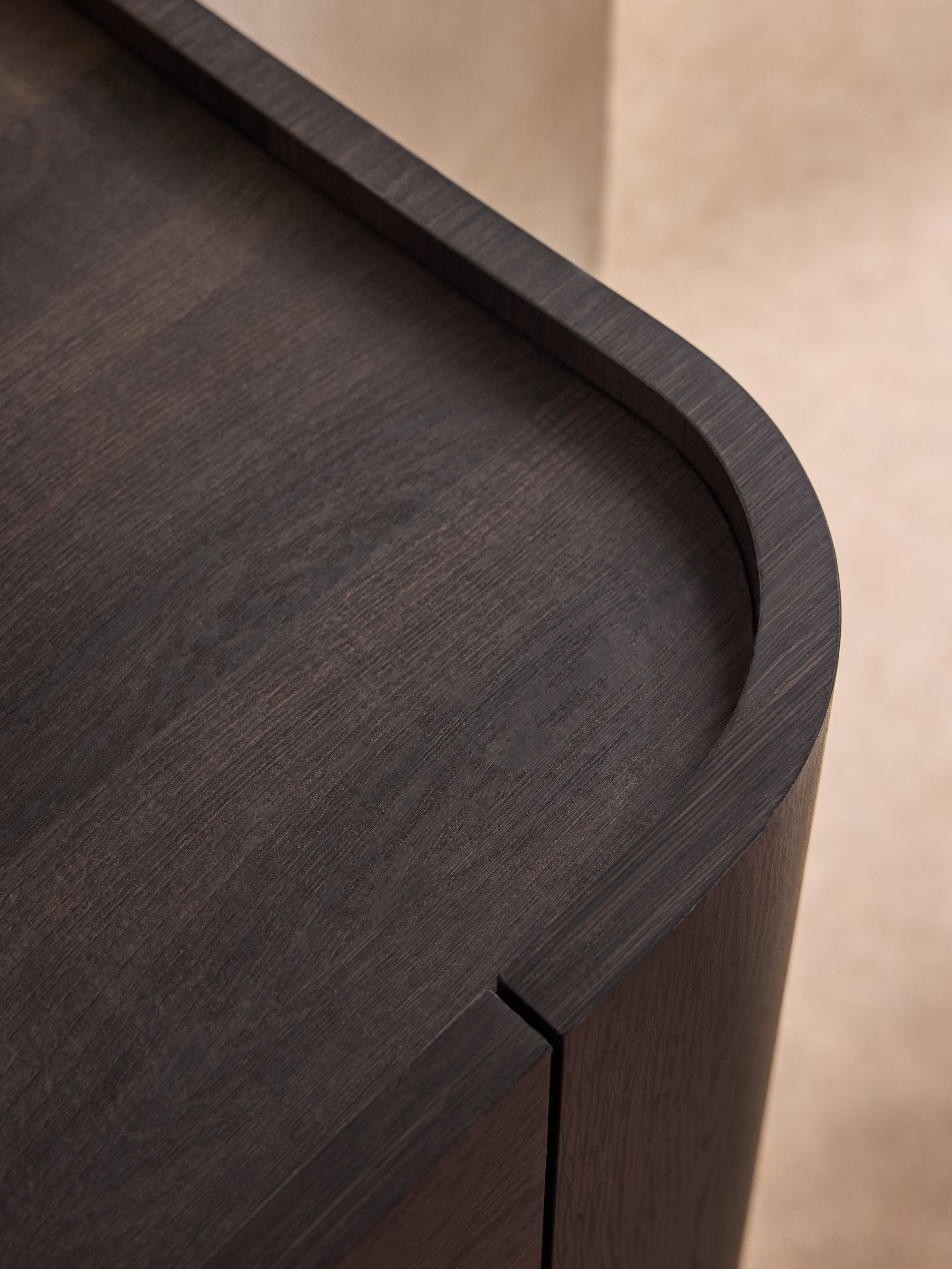 3 Drawer Kain Wide Chest in Dark Wood Effect - Image 3 of 6