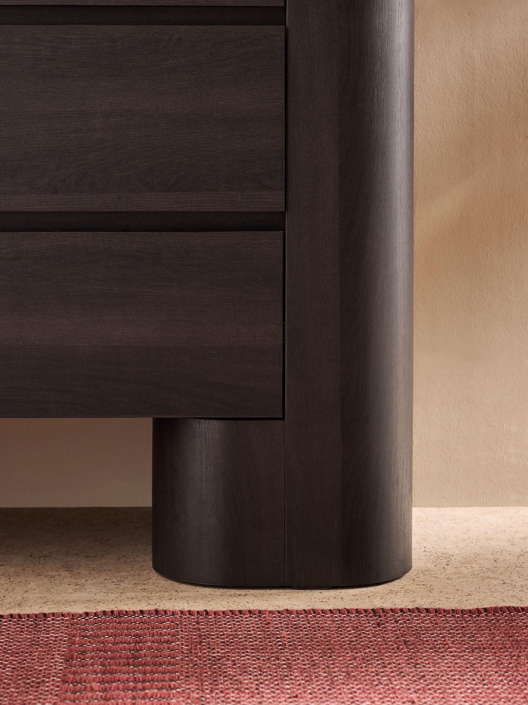 3 Drawer Kain Wide Chest in Dark Wood Effect - Image 4 of 6