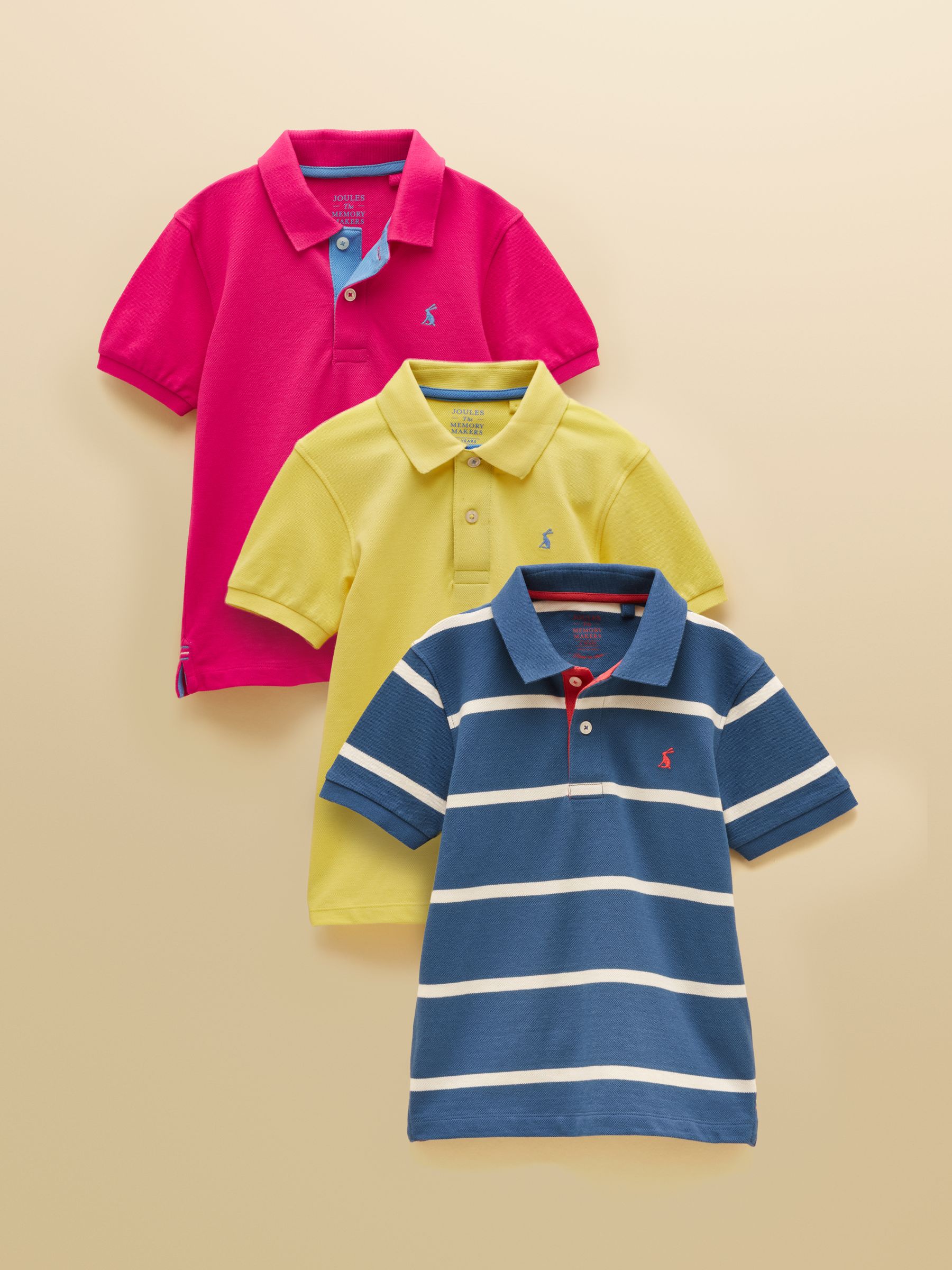 Boys' Woody Blue & Yellow Pack Of Three Cotton Polo Shirt - Image 1 of 13