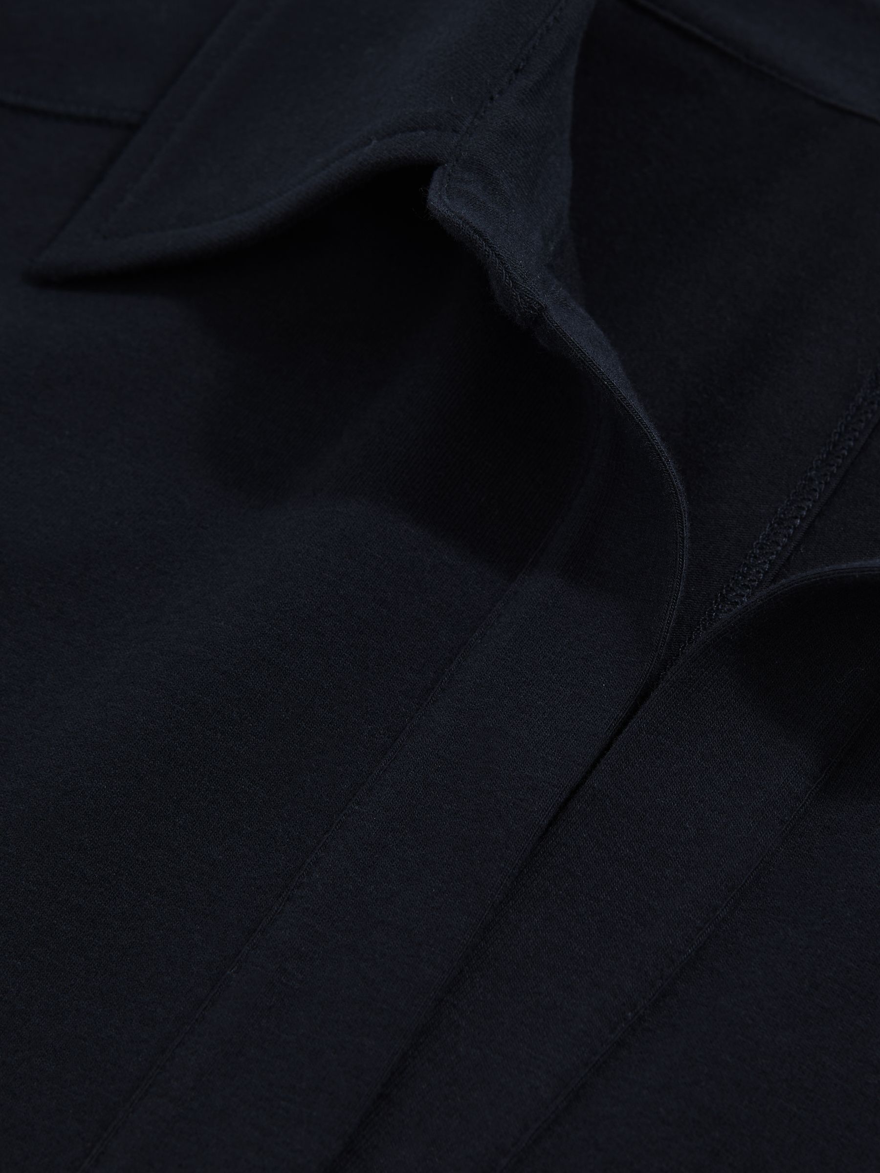 Stretch-Cotton Open-Collar Shirt in Navy - Image 6 of 6