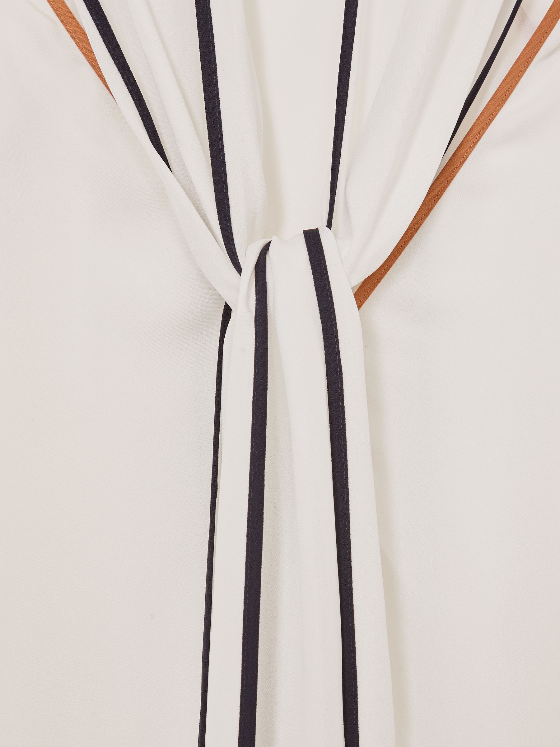 Tipped Tie-Neck Blouse in Ivory - image 5