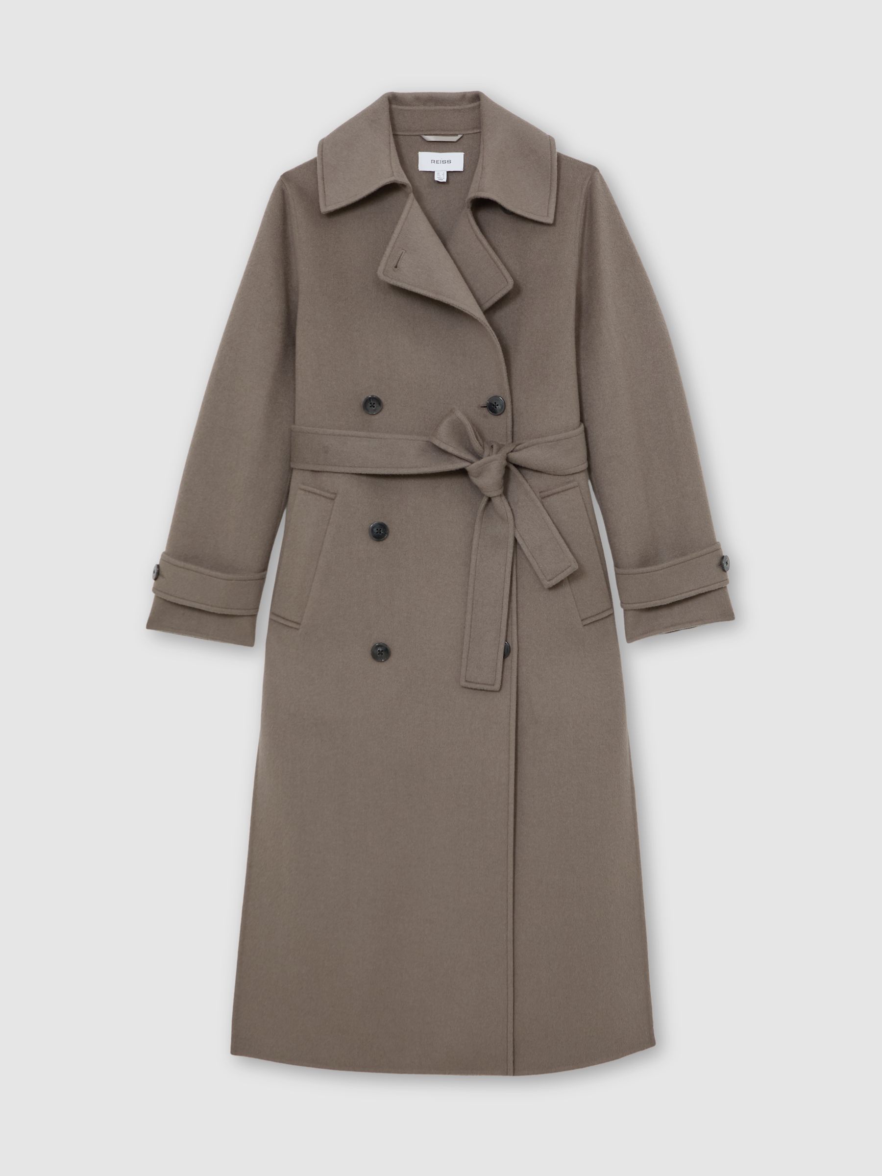 Petite Wool-Blend Belted Blindseam Coat in Mink - image 1