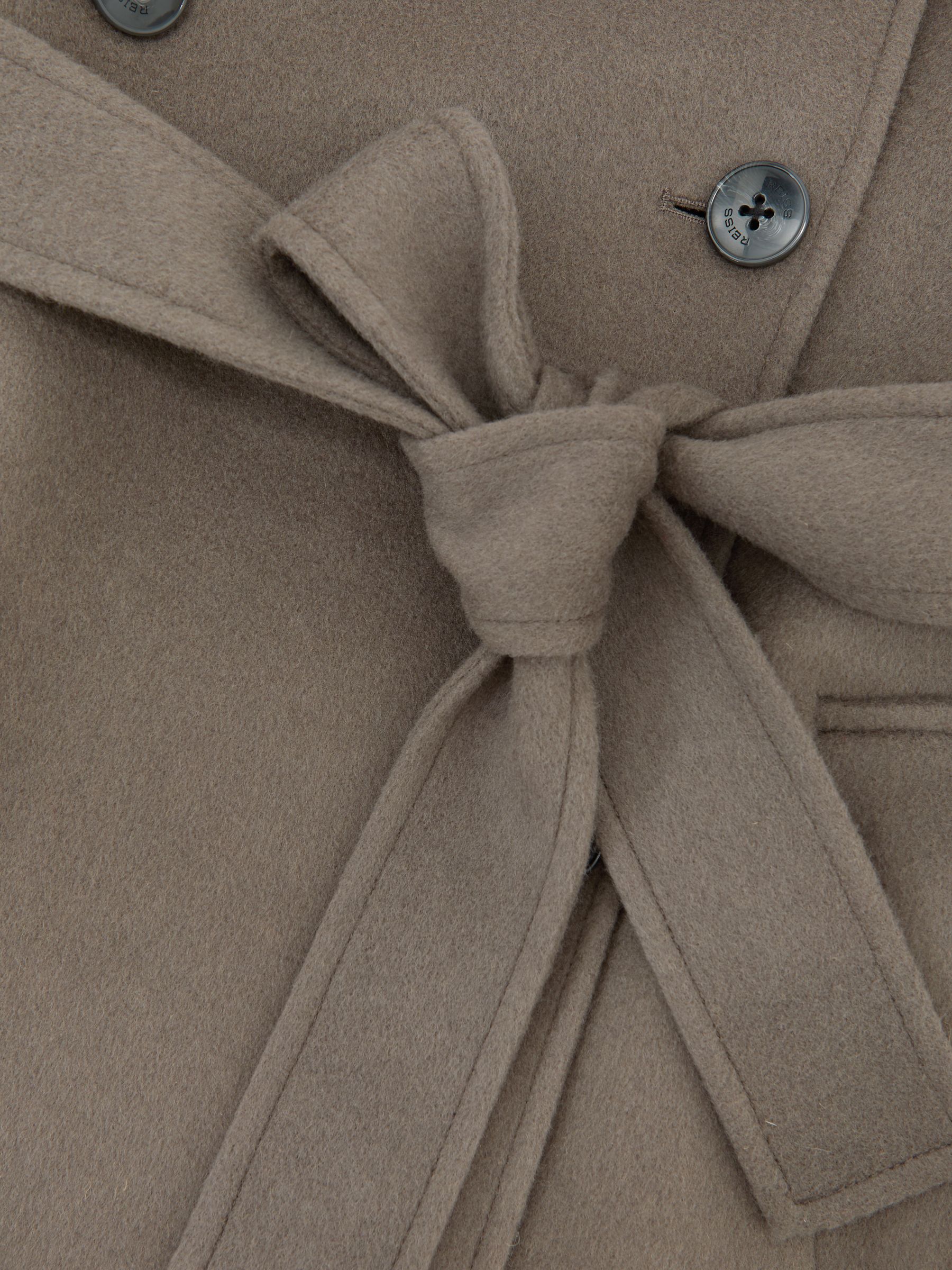 Petite Wool-Blend Belted Blindseam Coat in Mink - image 4