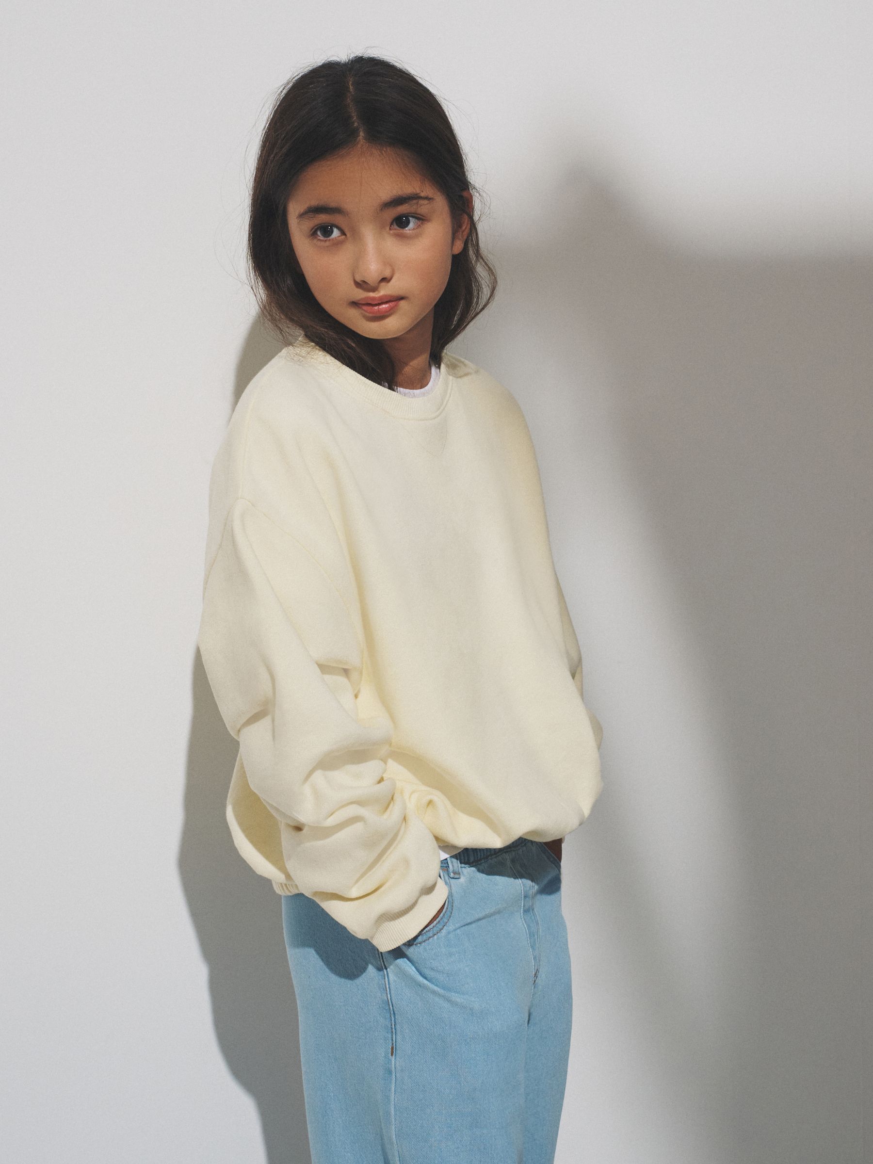 4 Pack Cropped Elasticated Hem Crews Sweat Top Yellow/Blue/Green/Brown - Image 1 of 6