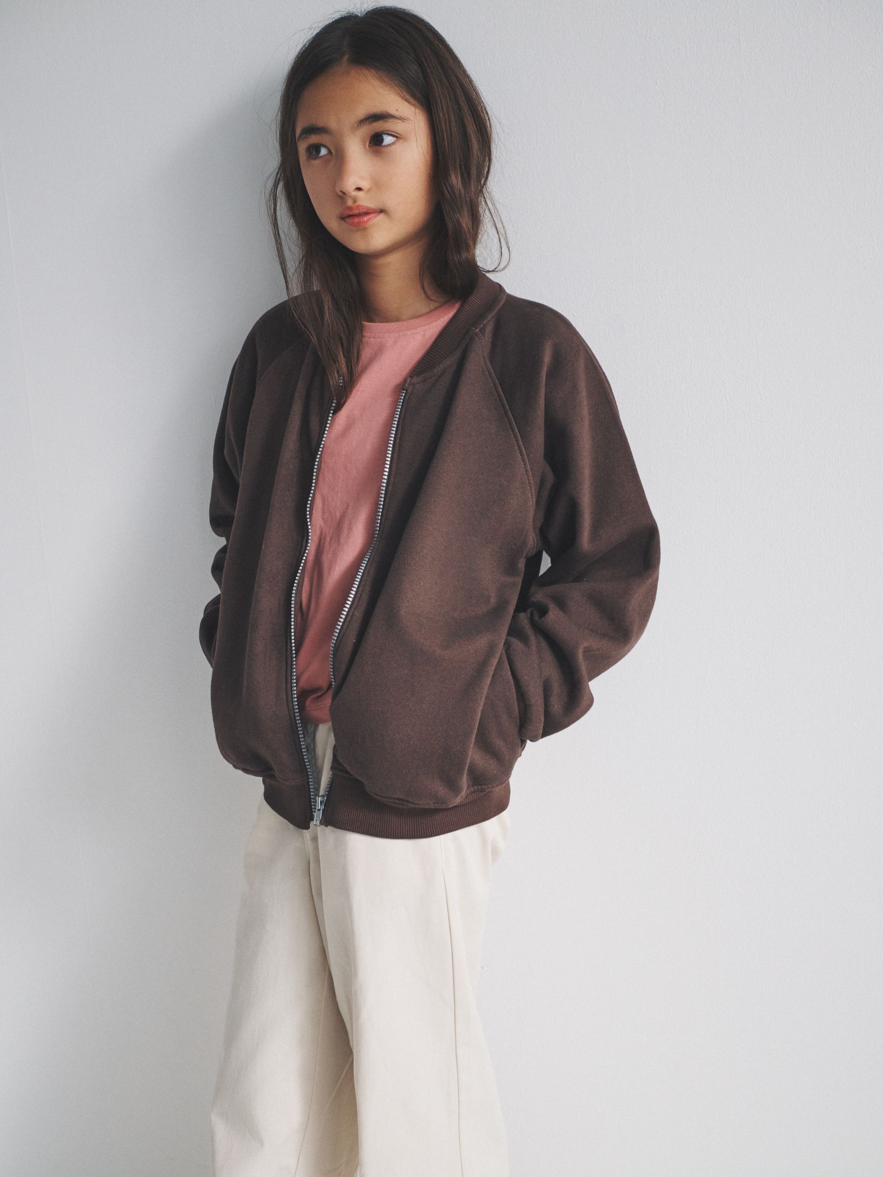 4 Pack Elasticated Hem Crews and Zip Through Bombers Brown/Cream/Pink - Image 2 of 6