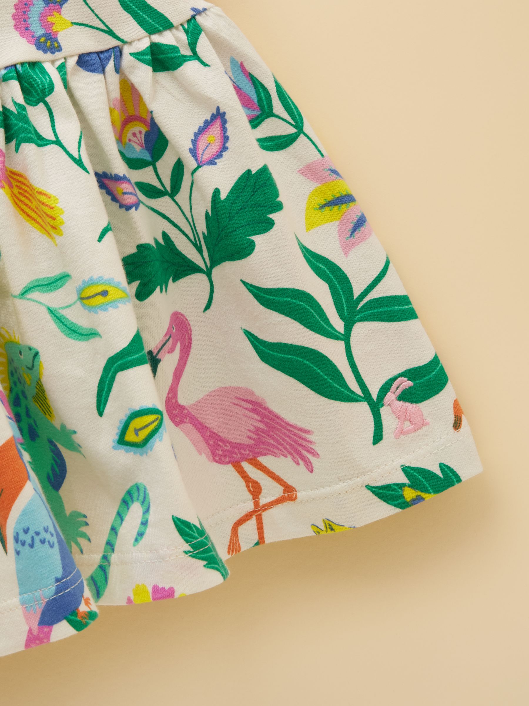 Girls' Nellie Jungle Print Short Sleeve Tiered Jersey Dress - Image 4 of 5