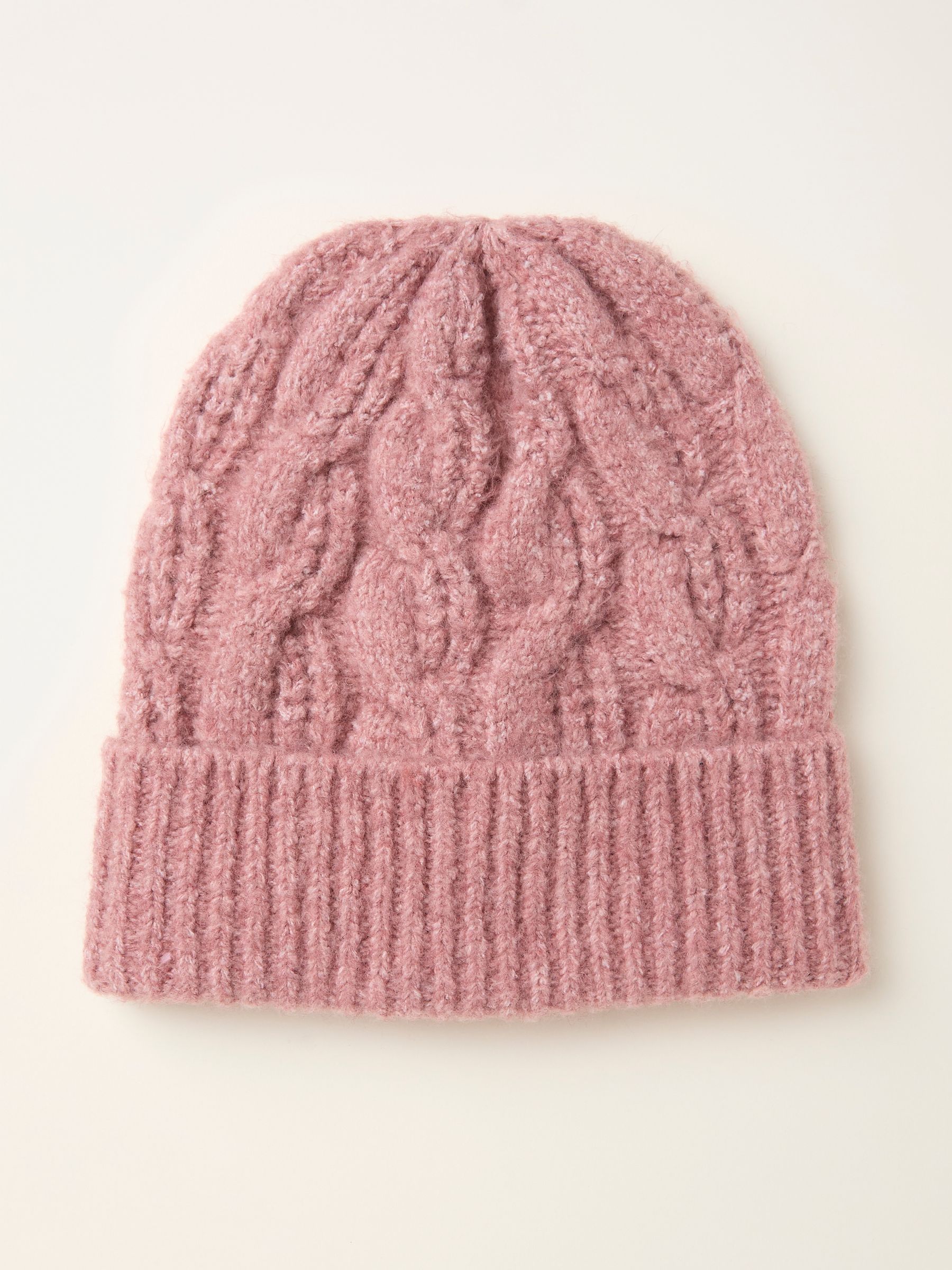 Pink Cable Beanie | FatFace USA display picture 2