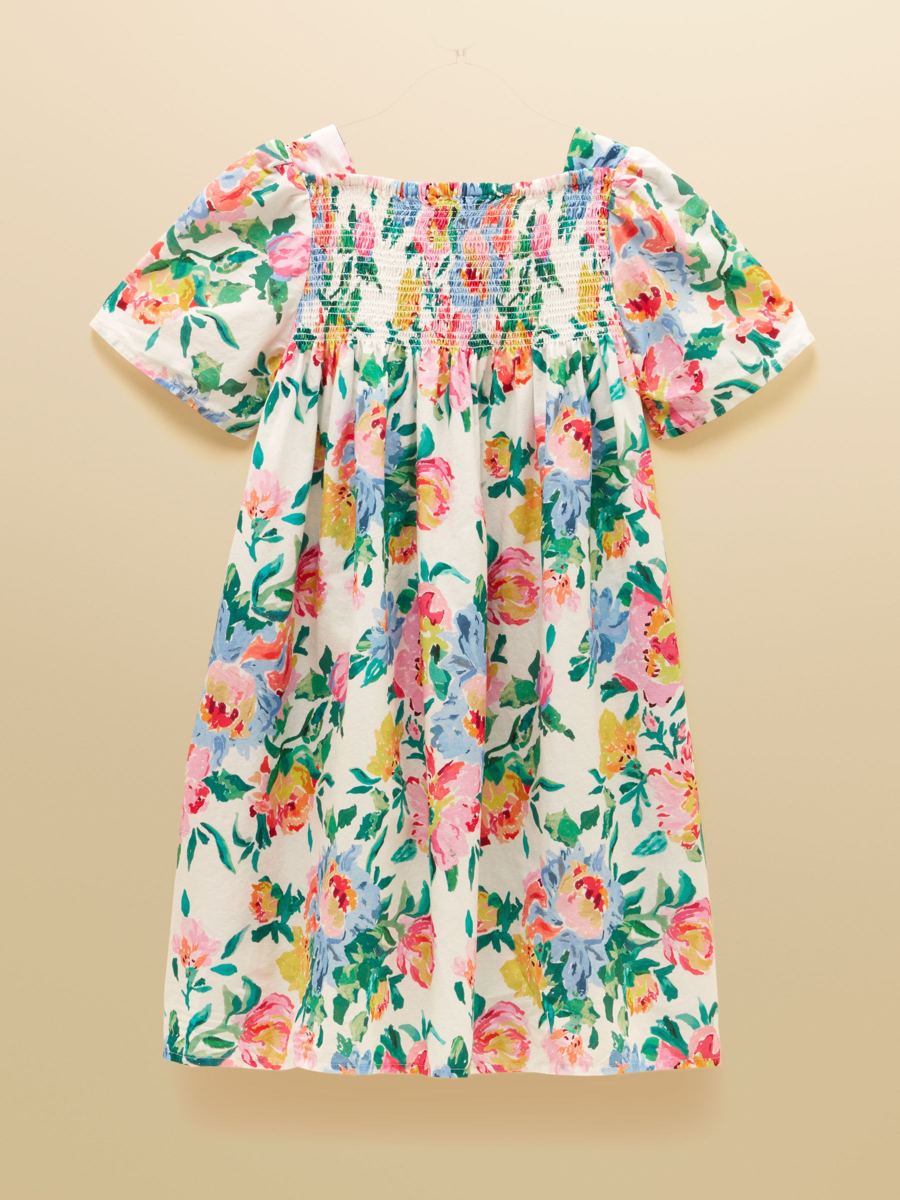 Girls' Eliza Cream Floral Shirred Woven Dress - Image 2 of 5