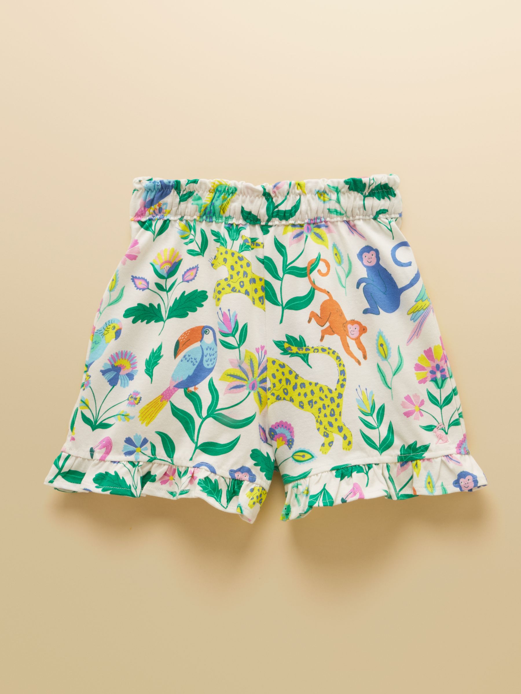 Girls' Daisy Cream Jersey Frill Shorts - Image 1 of 4