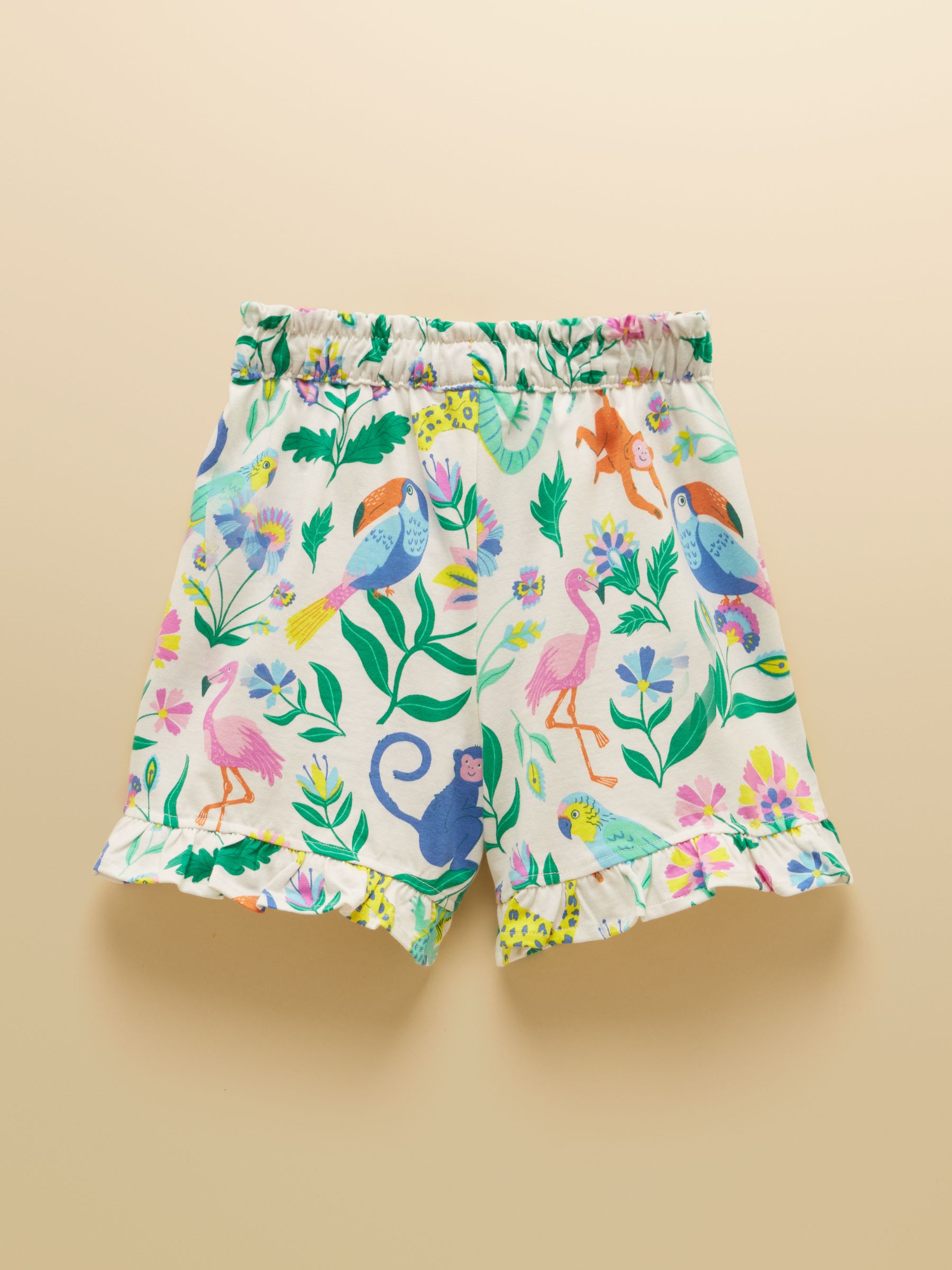 Girls' Daisy Cream Jersey Frill Shorts - Image 2 of 4