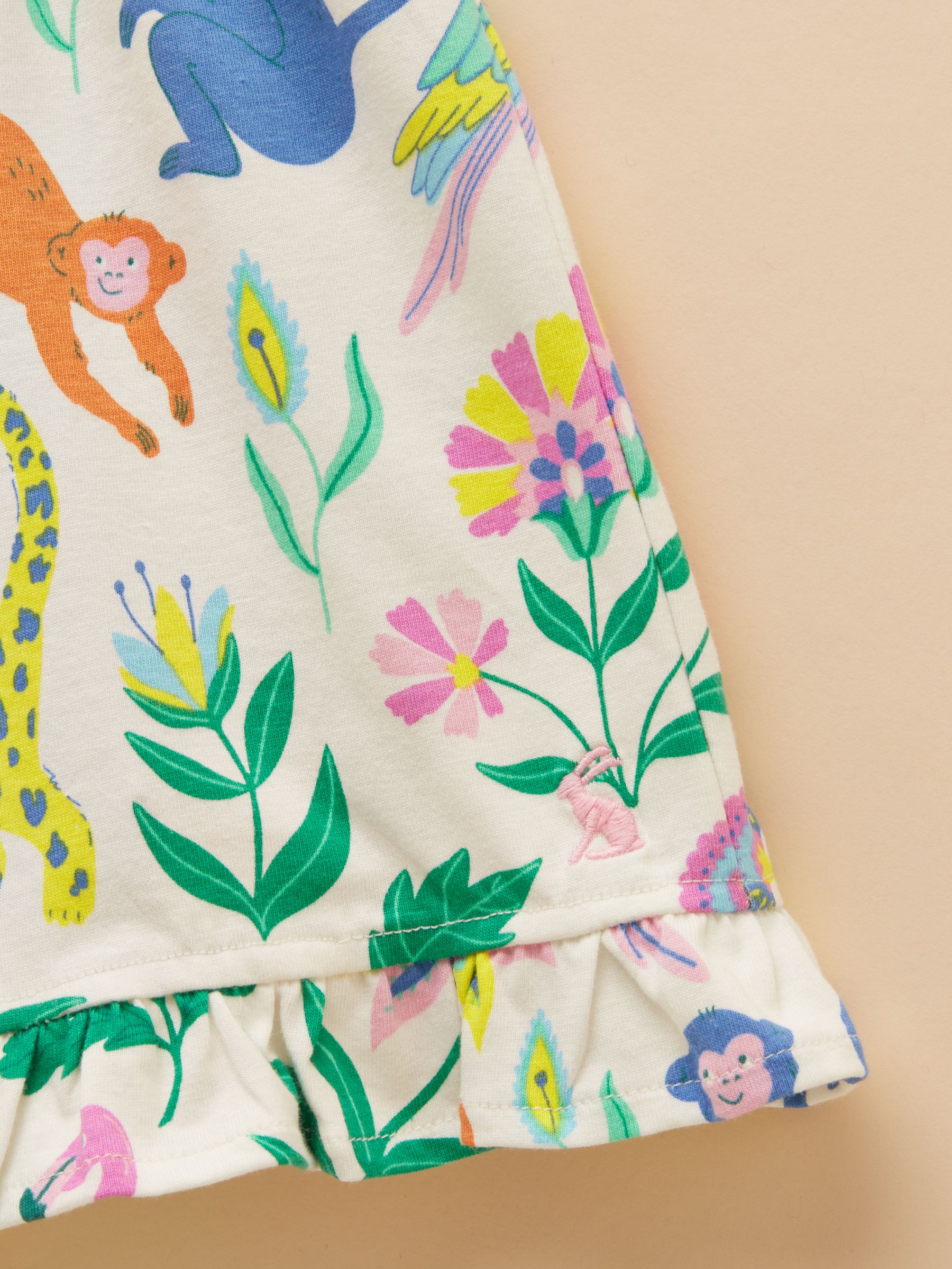 Girls' Daisy Cream Jersey Frill Shorts - Image 3 of 4