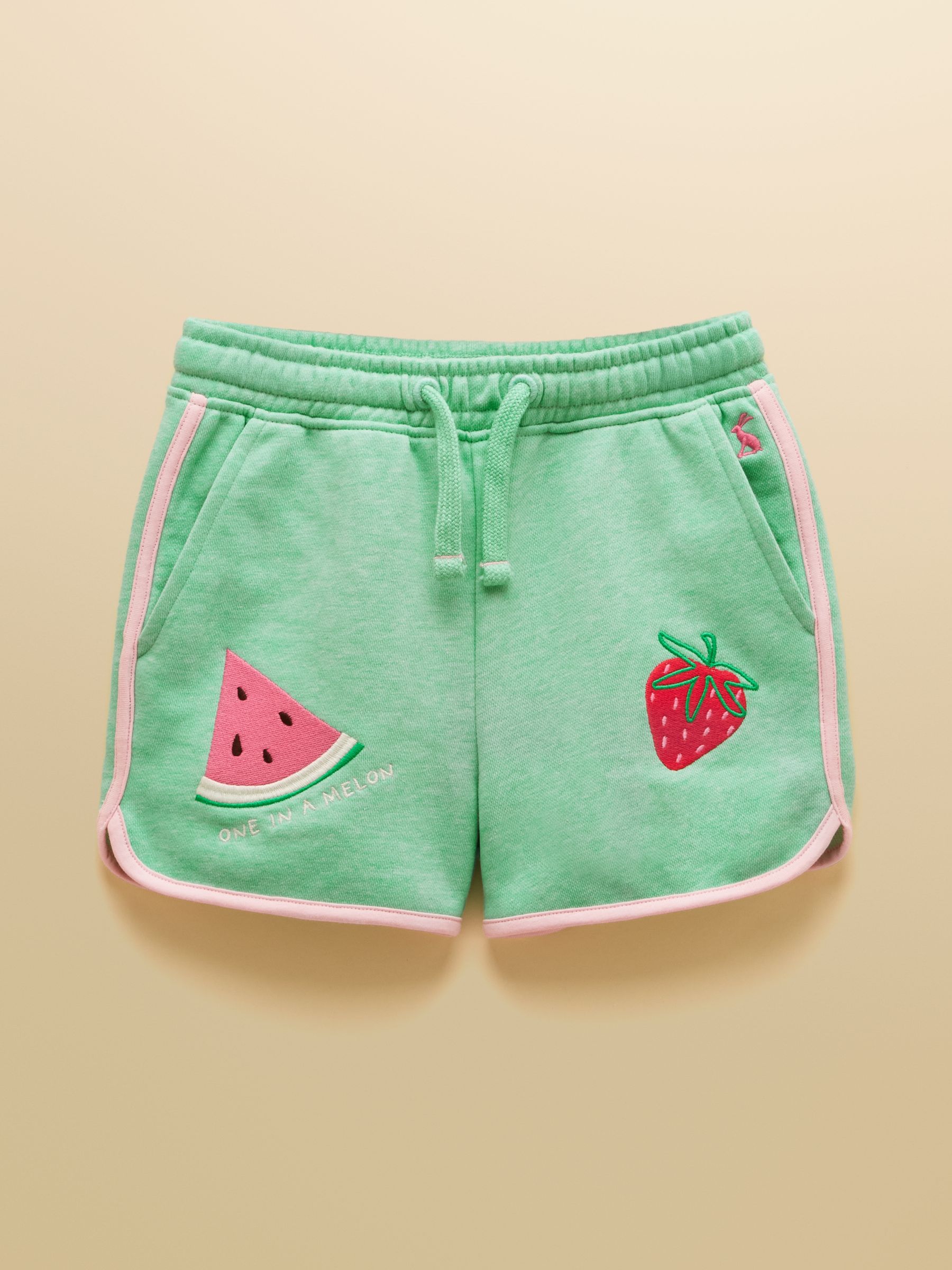 Girls' Summerdays Green Loopback Embroidered Sweat Shorts - Image 4 of 7