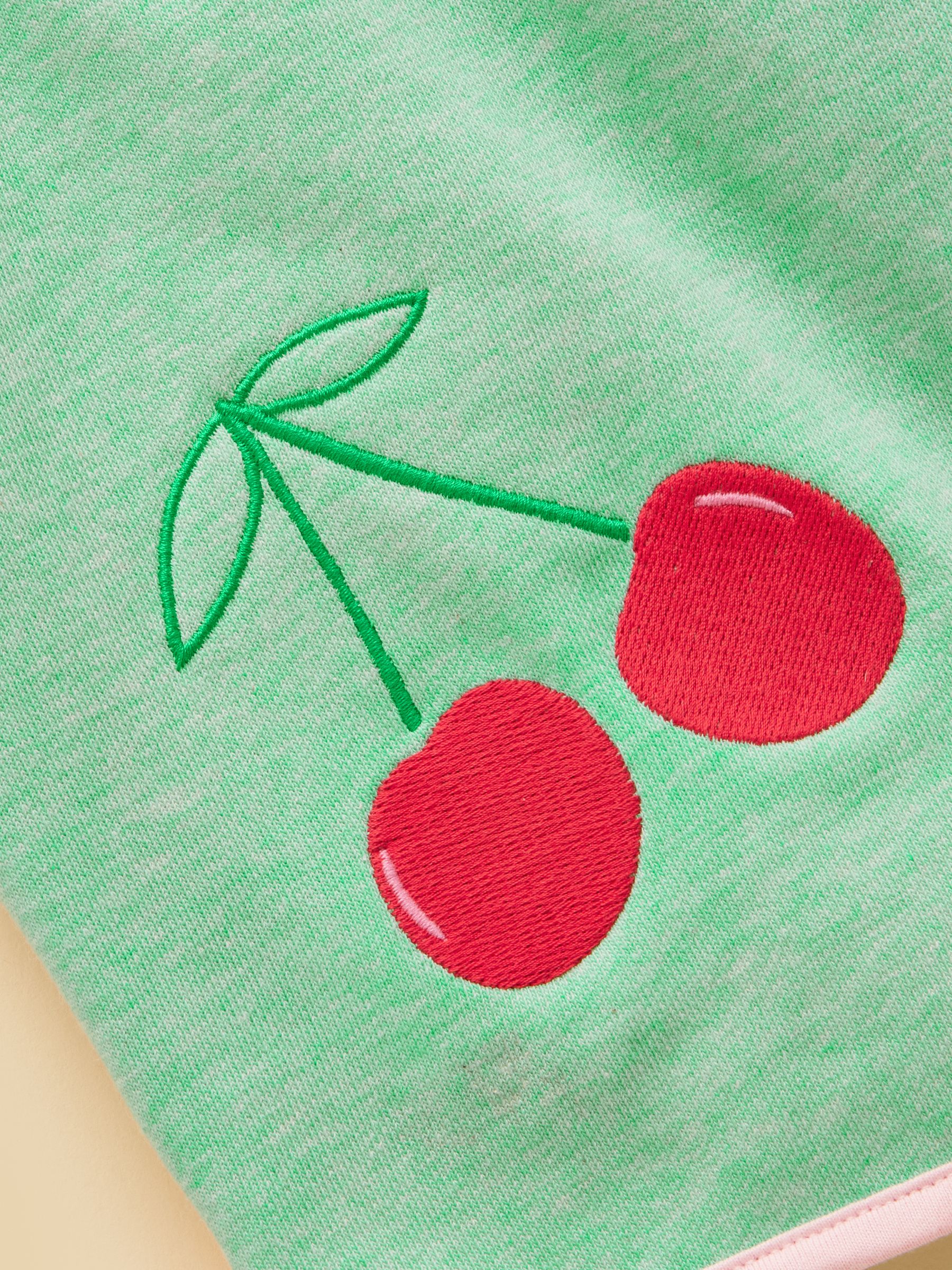 Girls' Summerdays Green Loopback Embroidered Sweat Shorts - Image 9 of 9 Girls' Summerdays Green Loopback Embroidered Sweat Shorts - Image 9 of 9