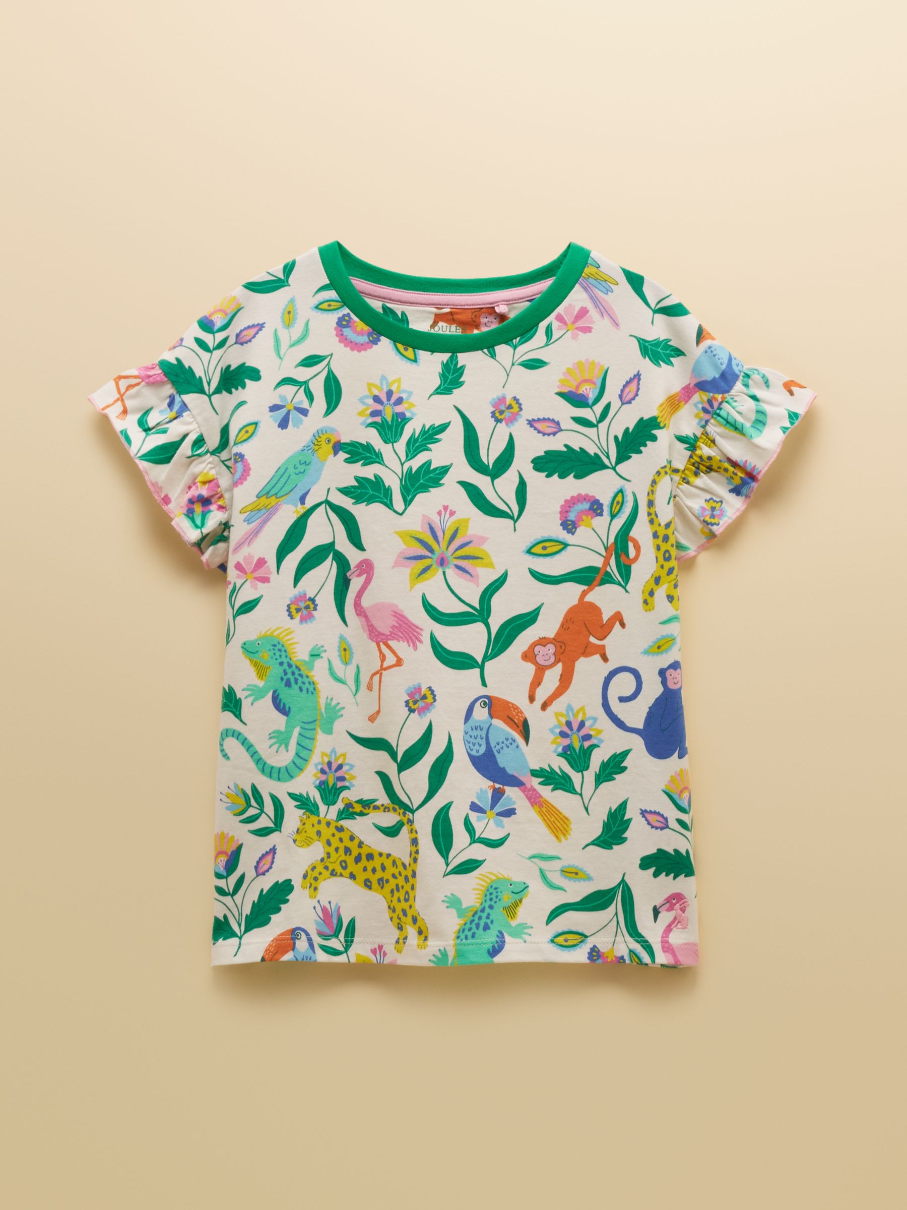 Girls' Waverley Cream Frill Sleeve T-Shirt - Image 1 of 5