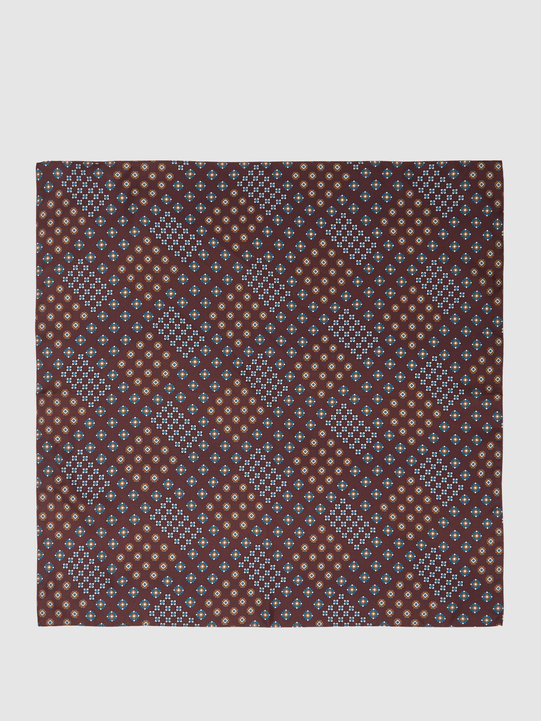 Silk Printed Neck Tie in Burgundy - image 3