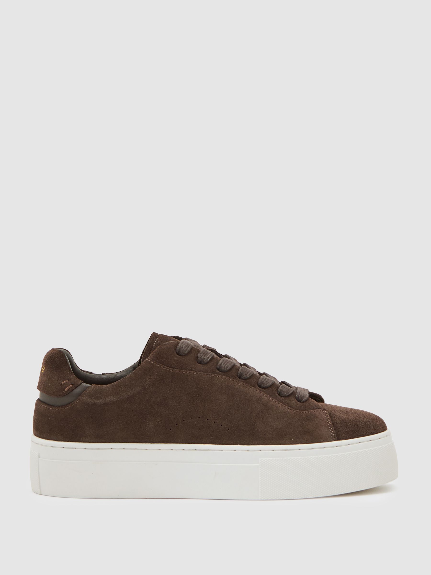 Leather Low-Top Trainers in Chocolate - image 1