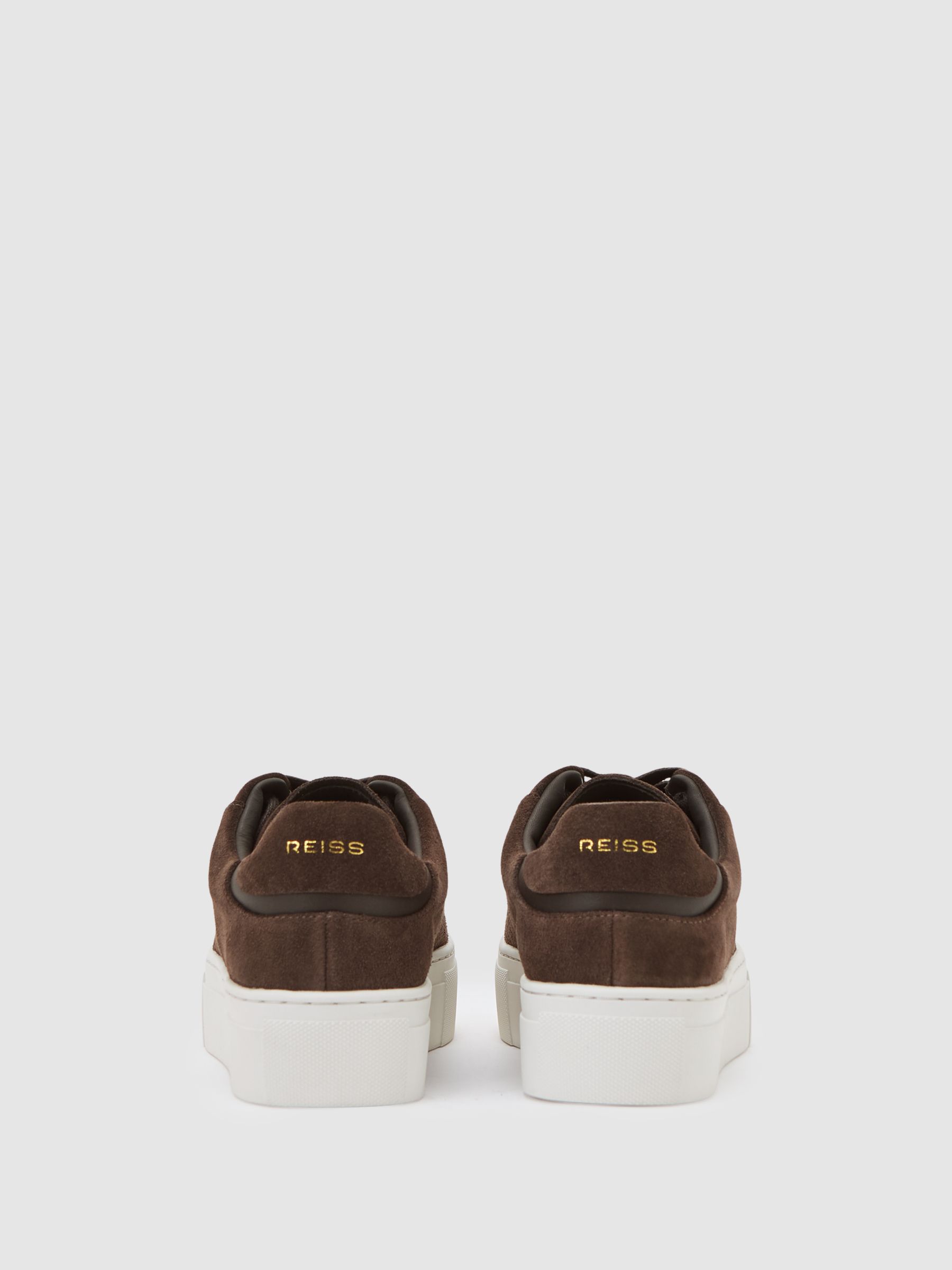 Leather Low-Top Trainers in Chocolate - image 4