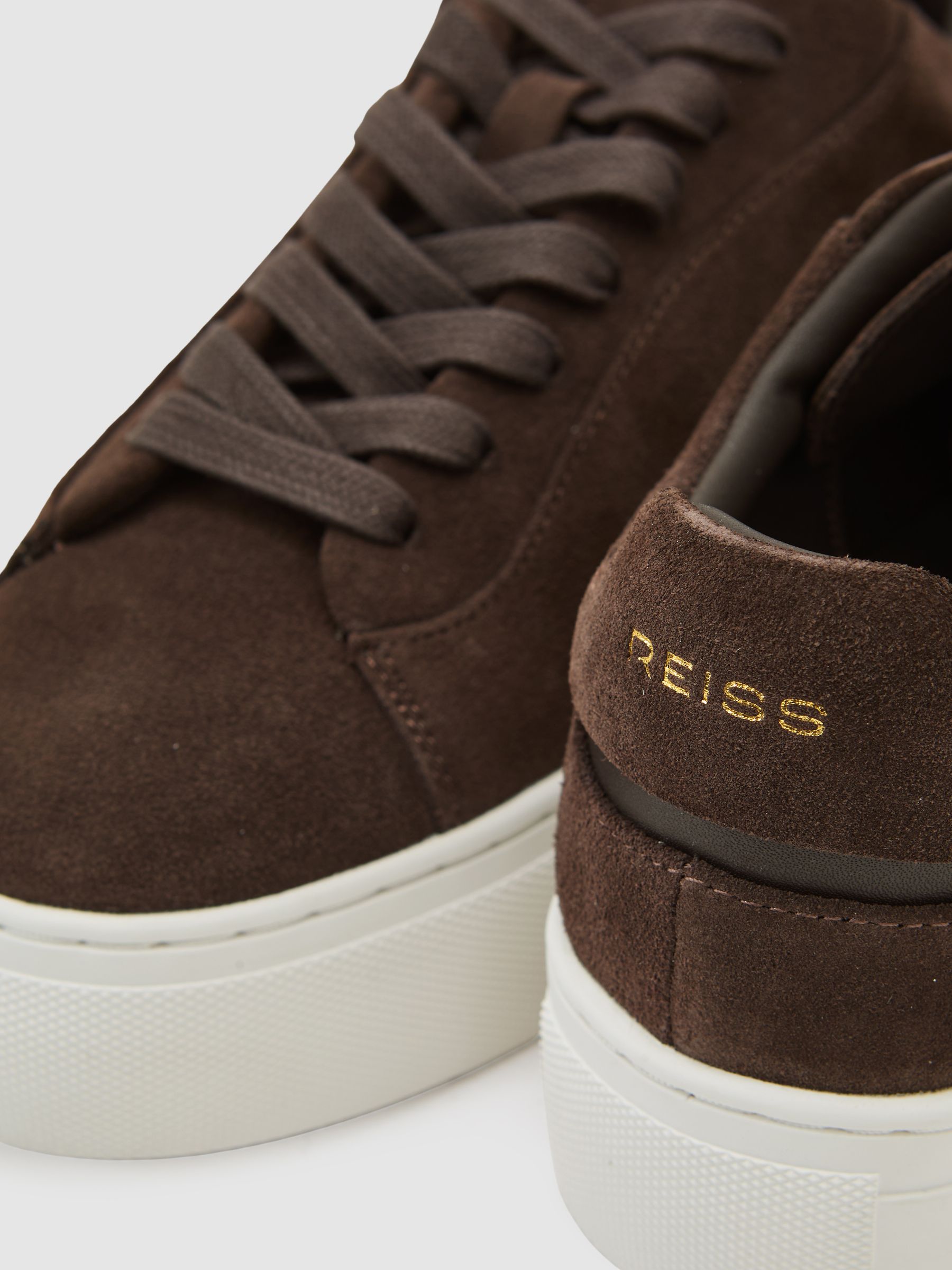 Leather Low-Top Trainers in Chocolate - image 2