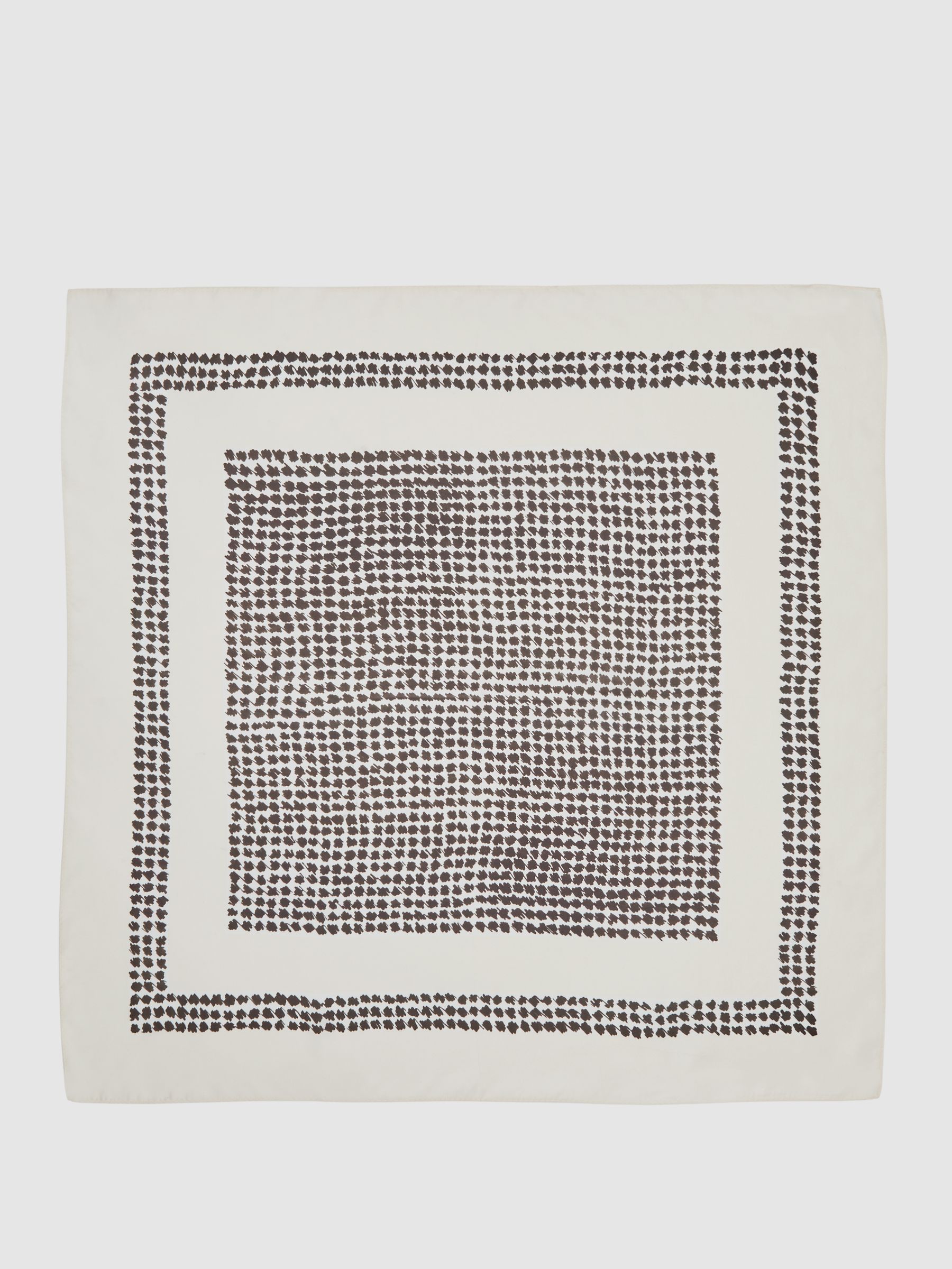 Silk Printed Neck Tie in Cream - image 4