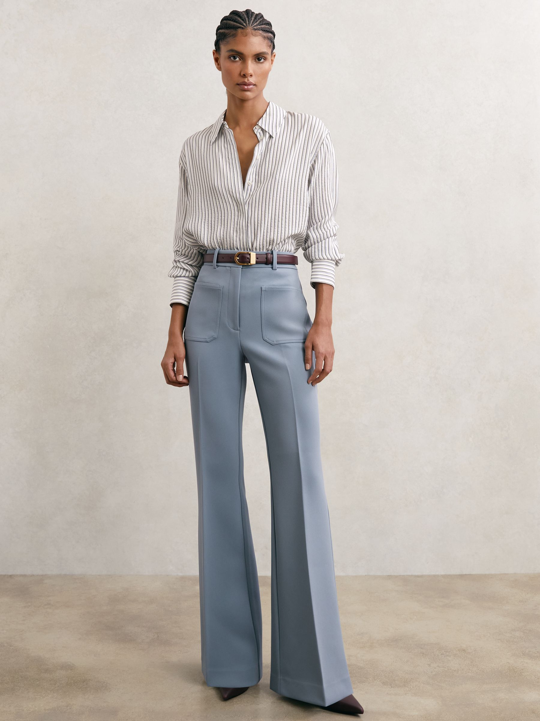 قميص باللون الأزرق/العاجي - صورة 3 من 6