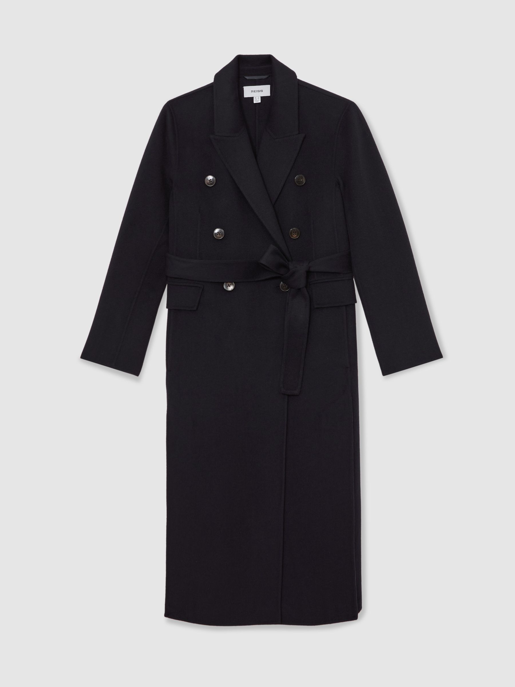 Double-Breasted Blindseam Coat Wool-Blend in Navy - image 1