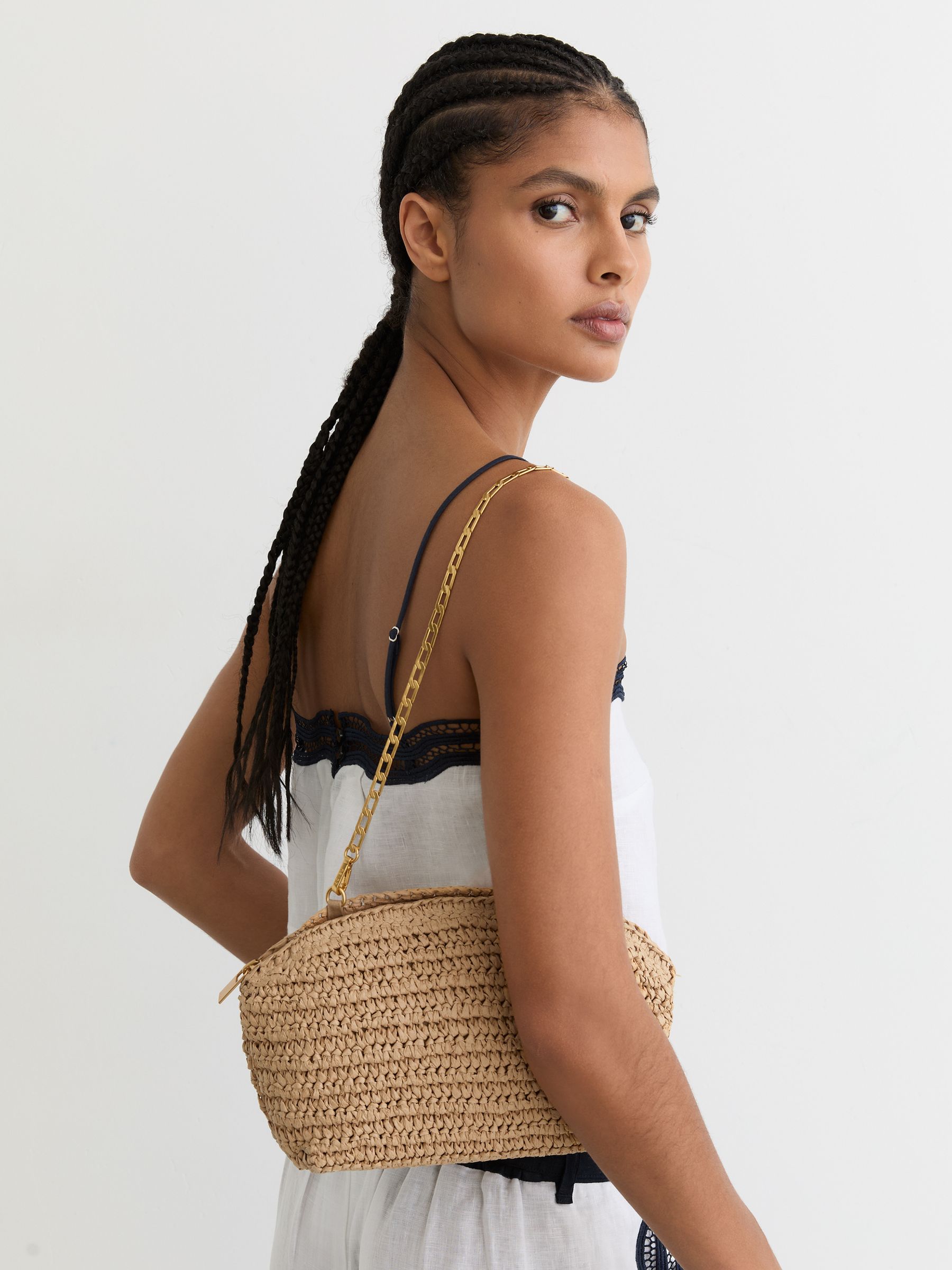 Raffia Clutch Bag in Natural - image 5