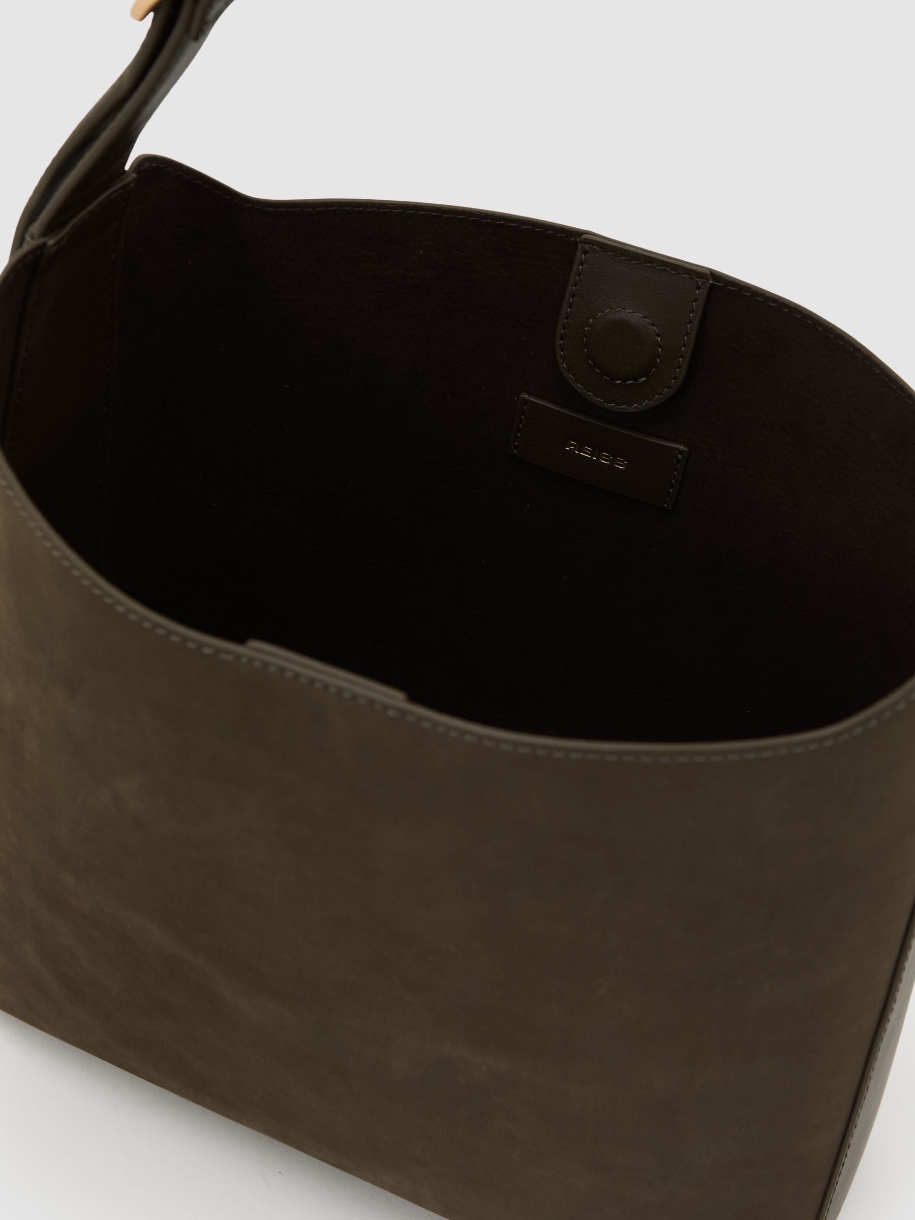 Suede and Leather Tote Bag in Green - image 2