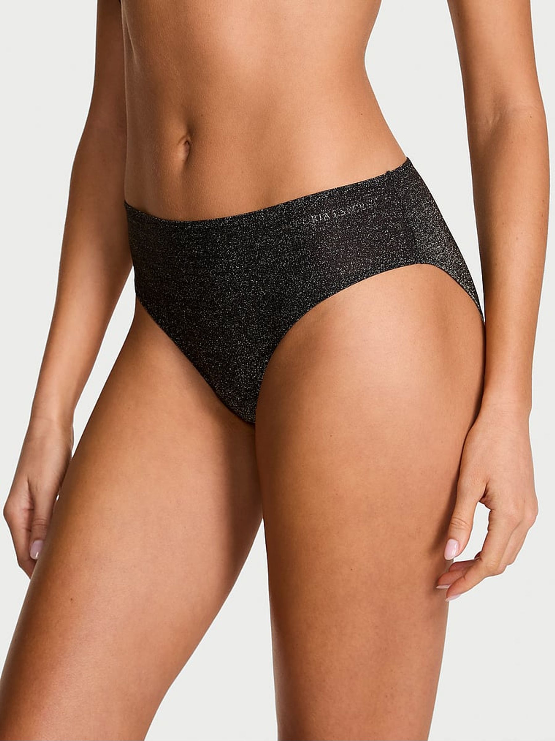 Black Bikini Shimmer Mid-Rise Knickers - Image 1 of 2
