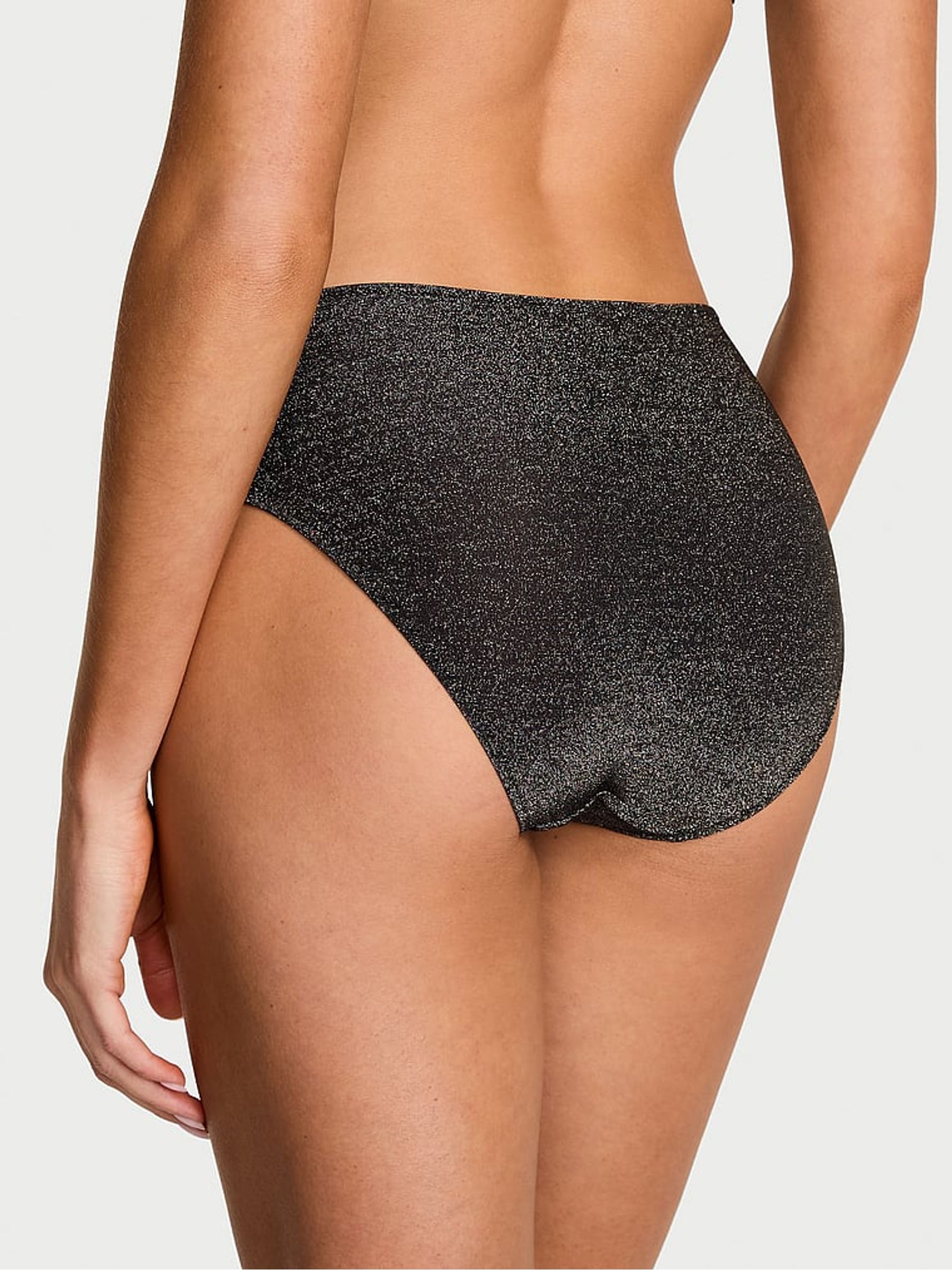 Black Bikini Shimmer Mid-Rise Knickers - Image 2 of 2