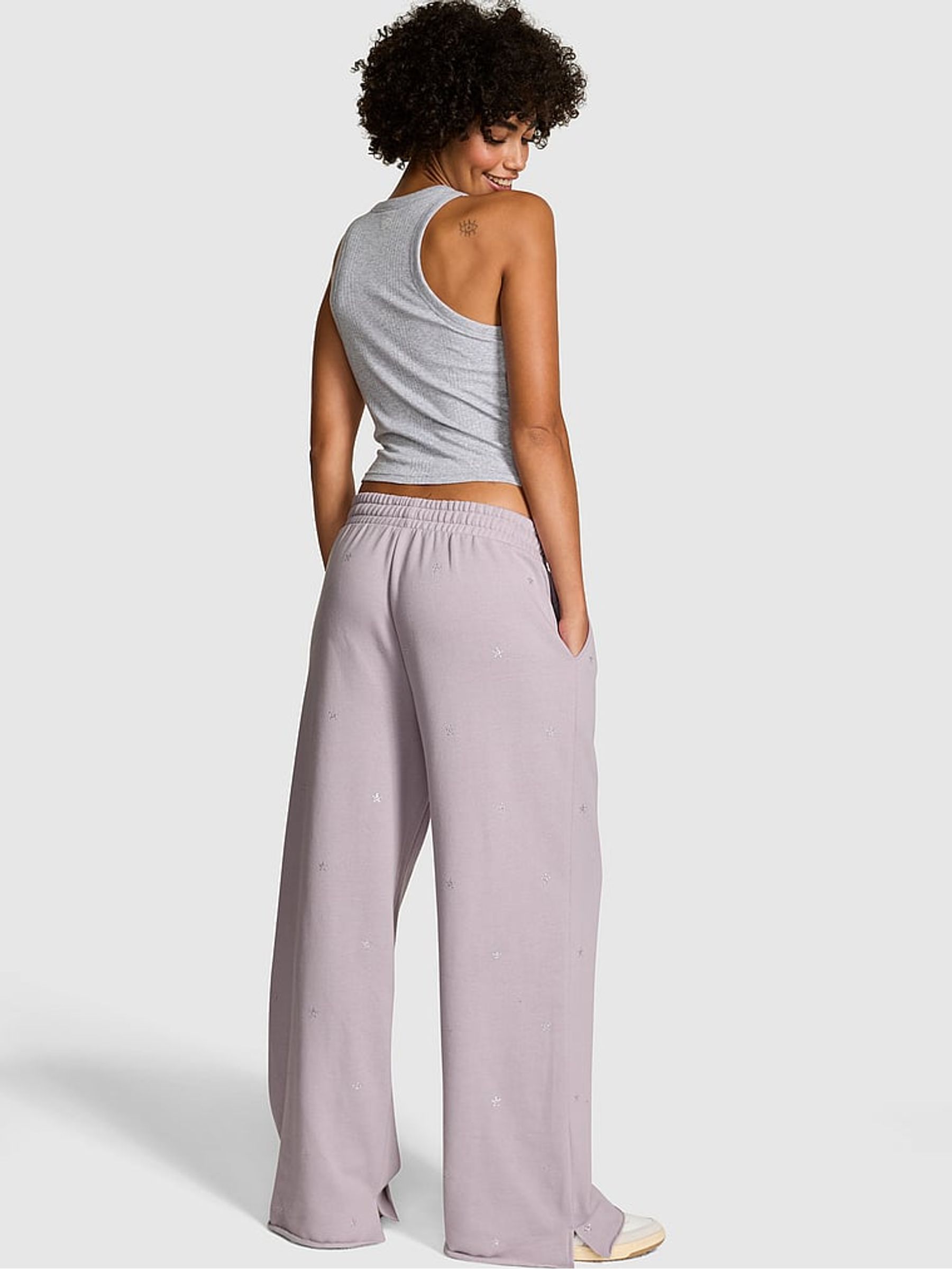 Spring Violet Purple Fleece Joggers - Image 2 of 2