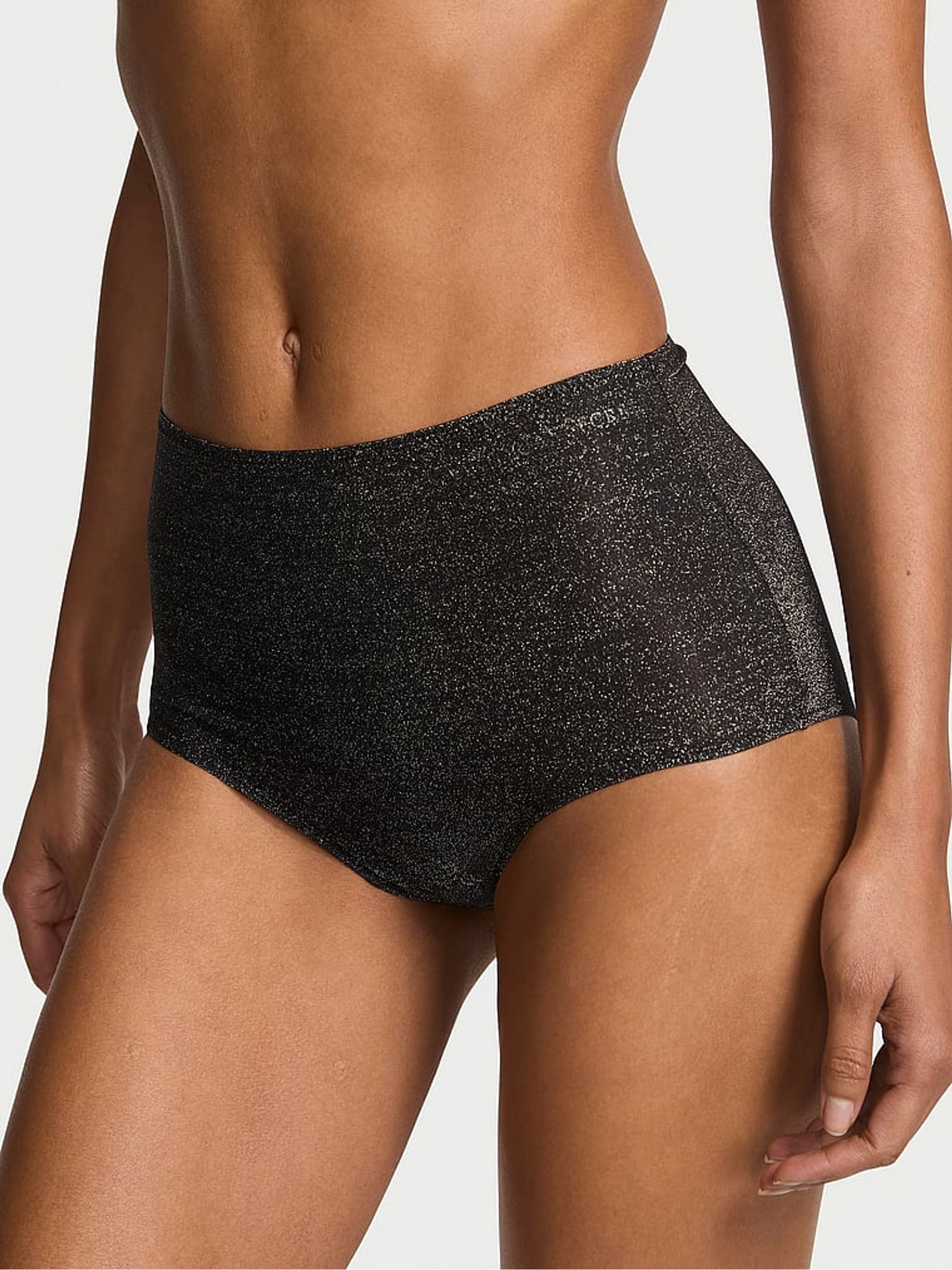 Black Brief Shimmer Mid-Rise Knickers - Image 1 of 2
