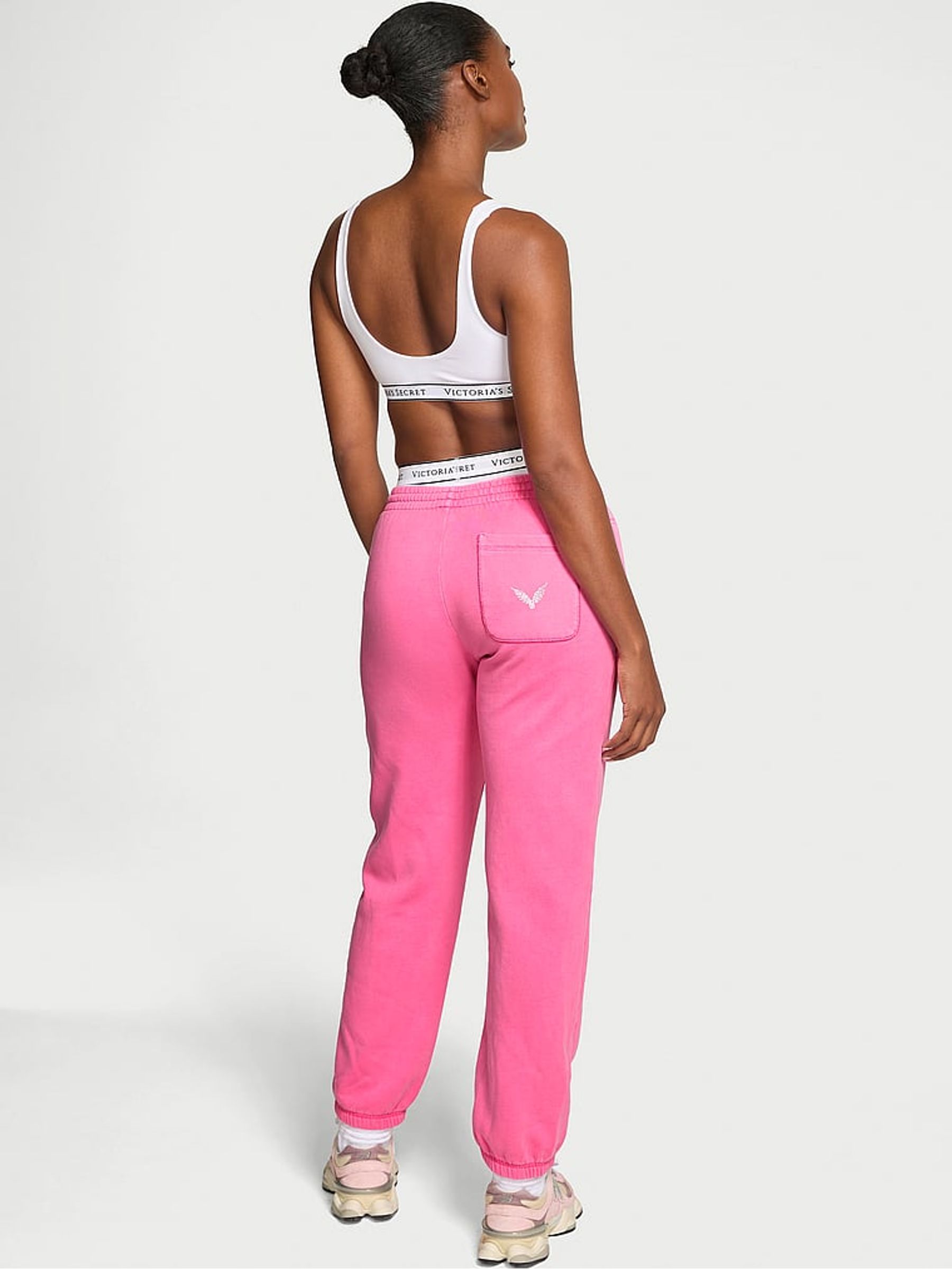 Pantaloni Della Tuta Victoria's Secret PINK, Skinny Jogger Rosa, Con Tasche E Cordino