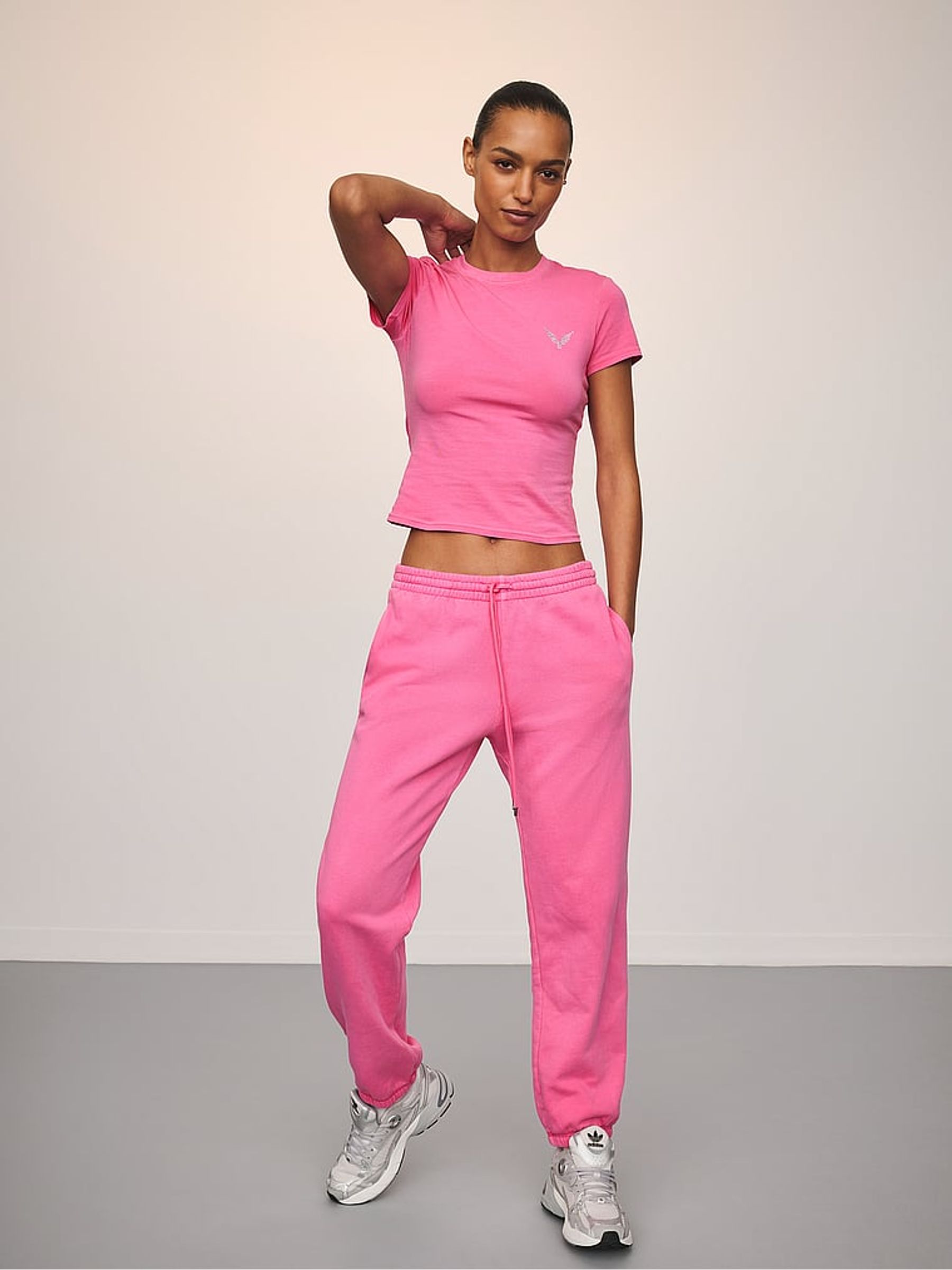 Washed Hollywood Pink Angel Fleece Joggers - Image 3 of 3