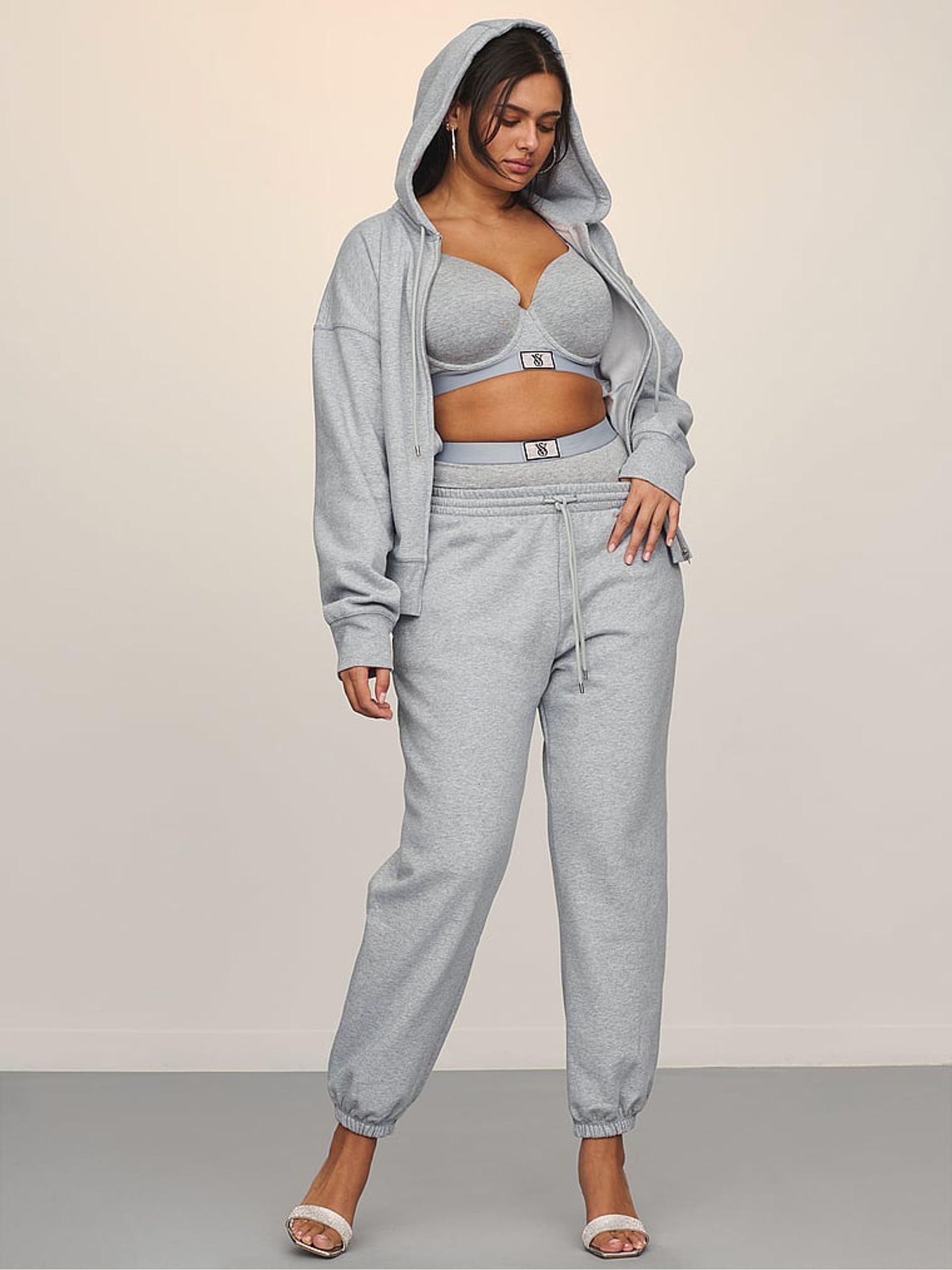 Medium Heather Grey Angel Fleece Joggers - Image 3 of 3 Medium Heather Grey Angel Fleece Joggers - Image 3 of 3