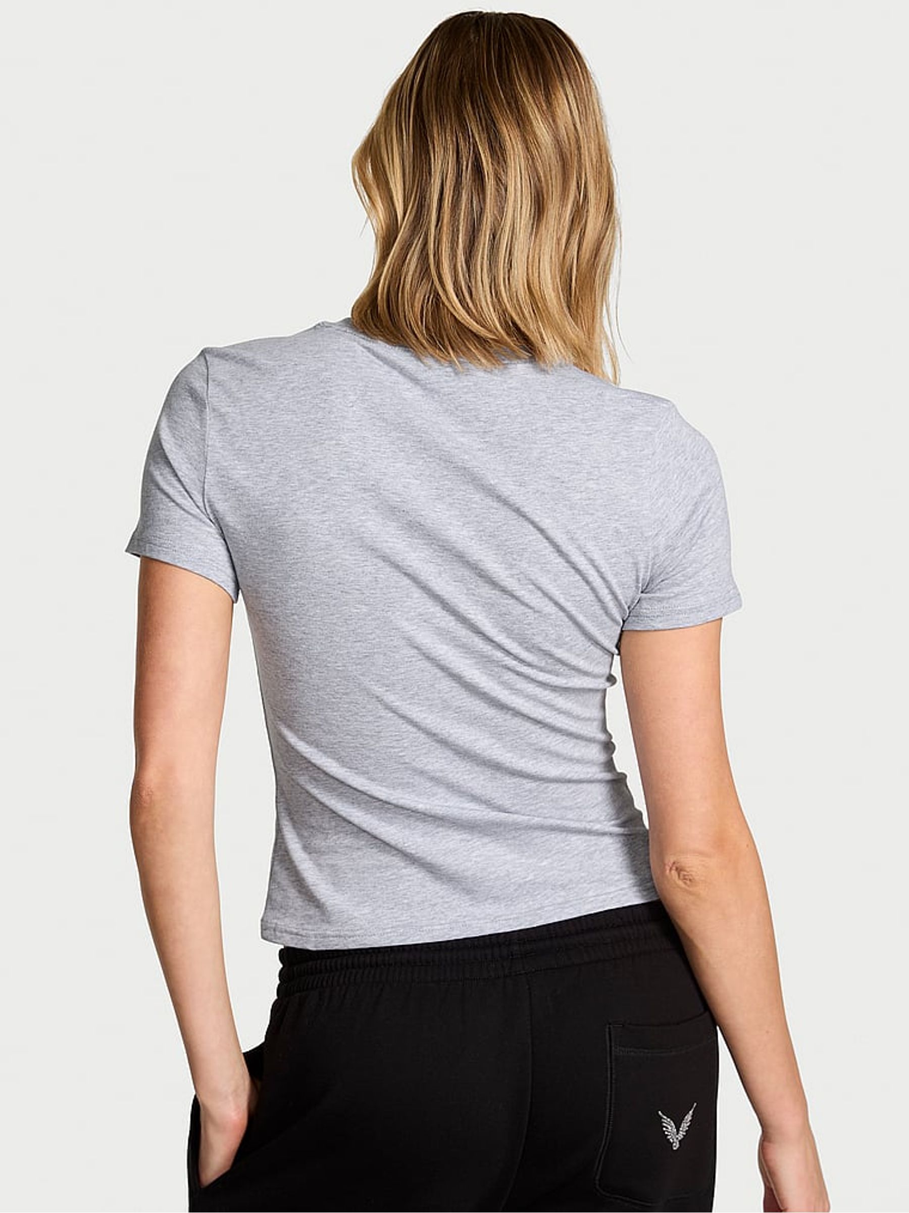 Medium Heather Grey Fashion Show Cropped T-Shirt - Image 2 of 3